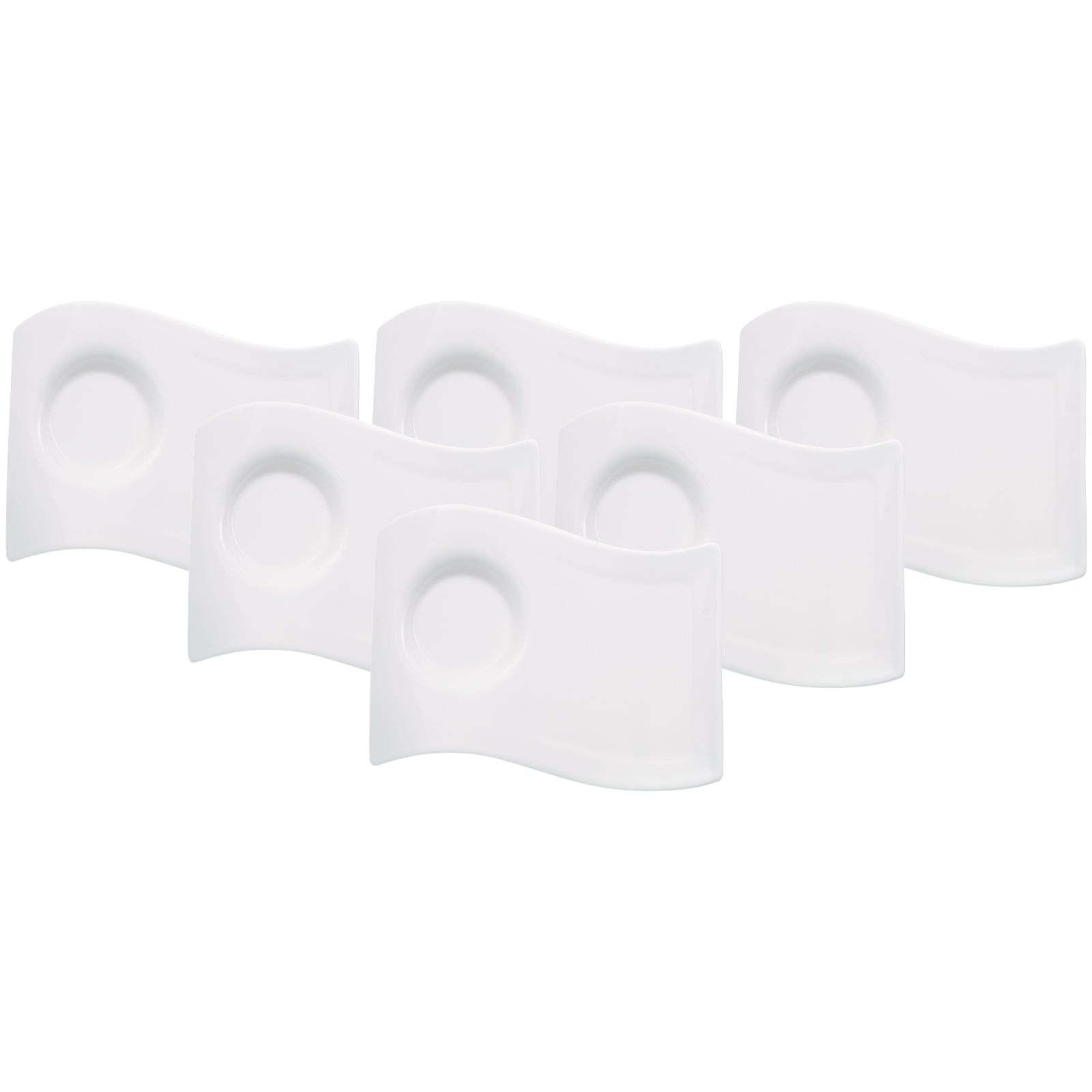 Villeroy & Boch Untertasse "Café au Lait Unterteller NewWave Caffè 22 x 17 cm 6er Set weiß"