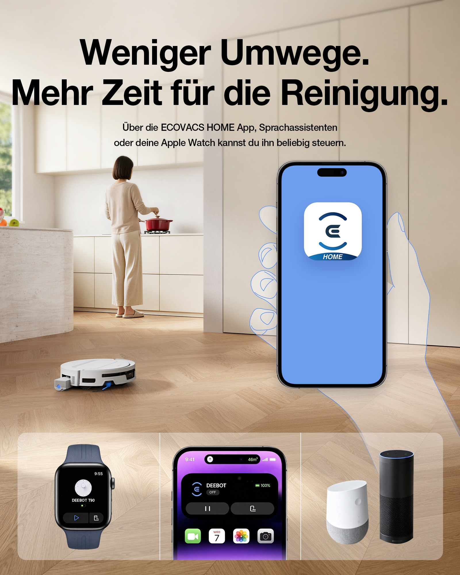 ECOVACS Nass-Trocken-Saugroboter »DEEBOT T90 MAX PRO« 40.000 Pa + 16,45L/s Luftstrom, Wischwalze, All-in-One Station