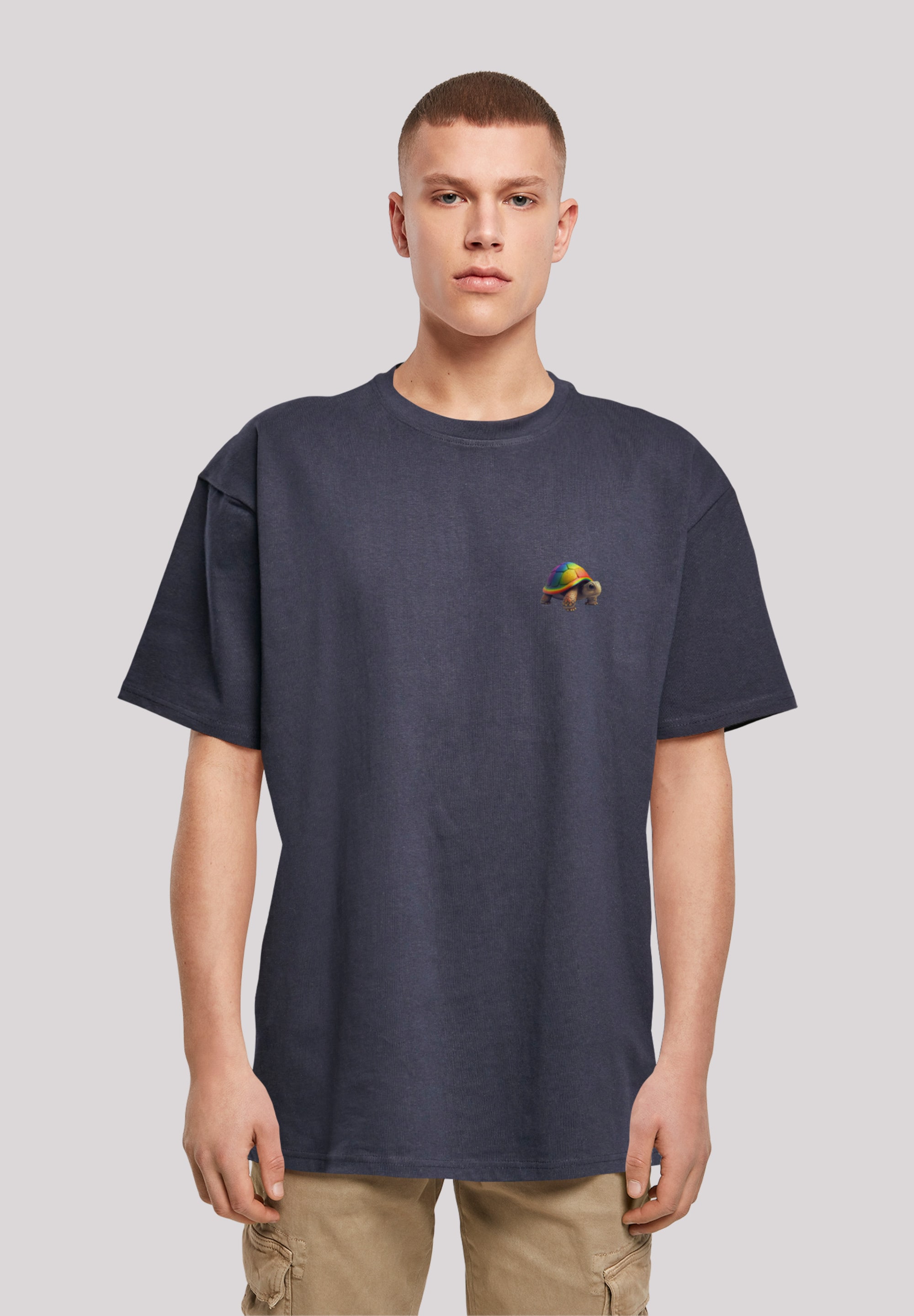 F4NT4STIC T-Shirt "Rainbow Turtle OVERSIZE TEE", Print