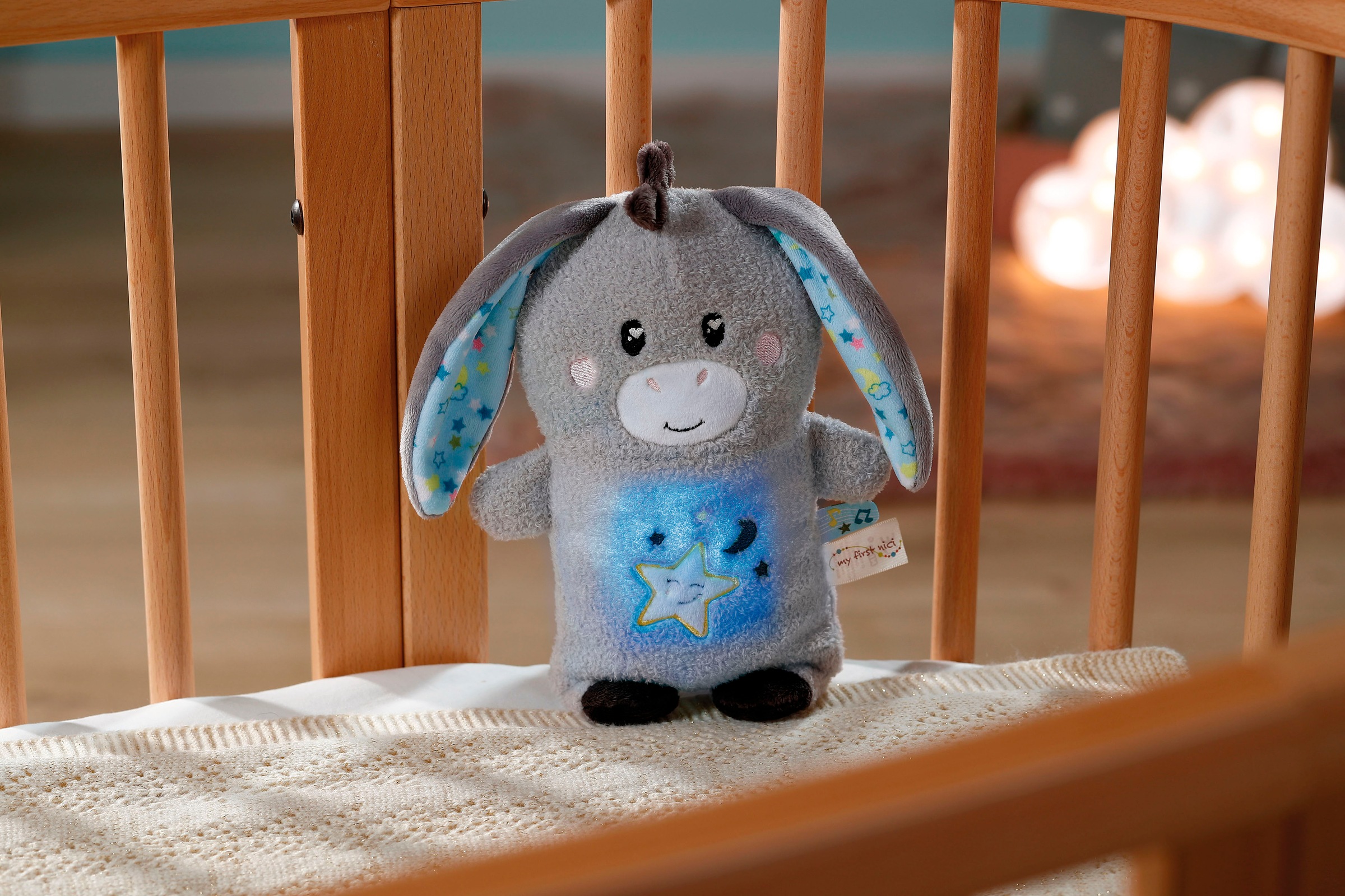 Nici Kuscheltier »My First NICI, Esel Littledoo 25 cm«, Baby Einschlafhilfe; mit Licht und Sound