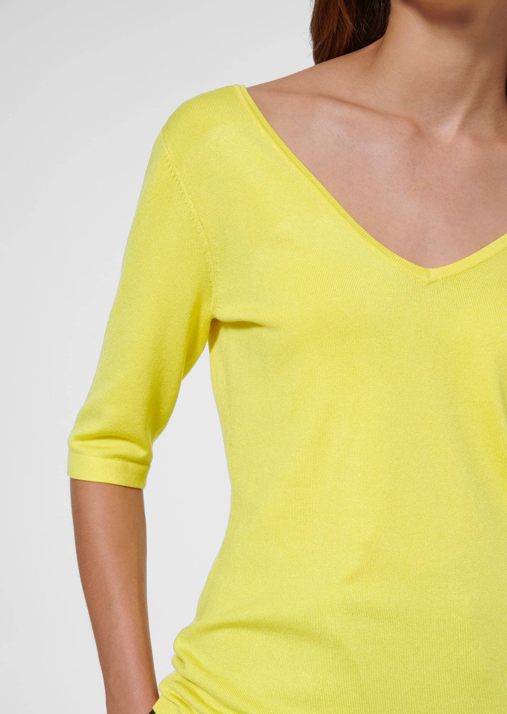 MADELEINE Longpullover »Pullover Halbarm-Pullover mit V-Ausschnitt«