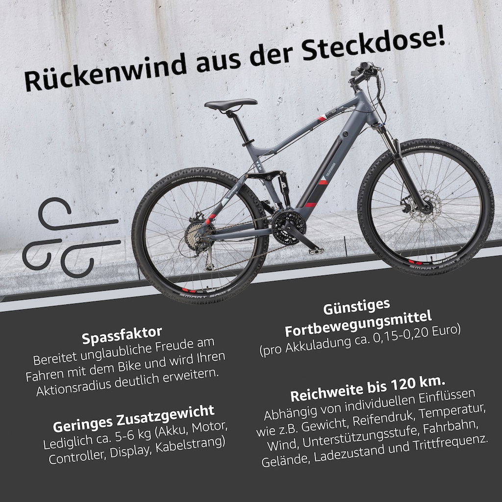 Telefunken E-Bike »Aufsteiger M935«, 24 Gang, Shimano, Acera, Heckmotor 250 W