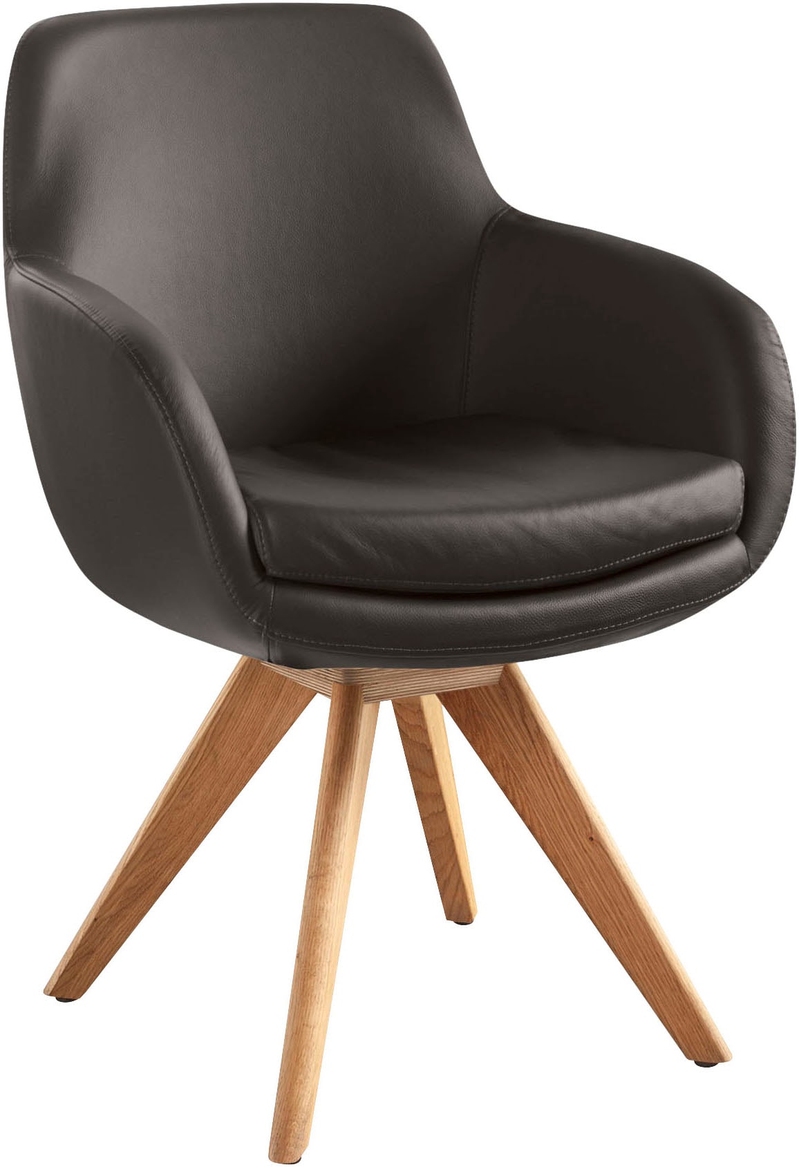 Musterring Esszimmerstuhl "Tavia" (Set) 2 Stk. Echtleder Stativgestell Eich günstig online kaufen