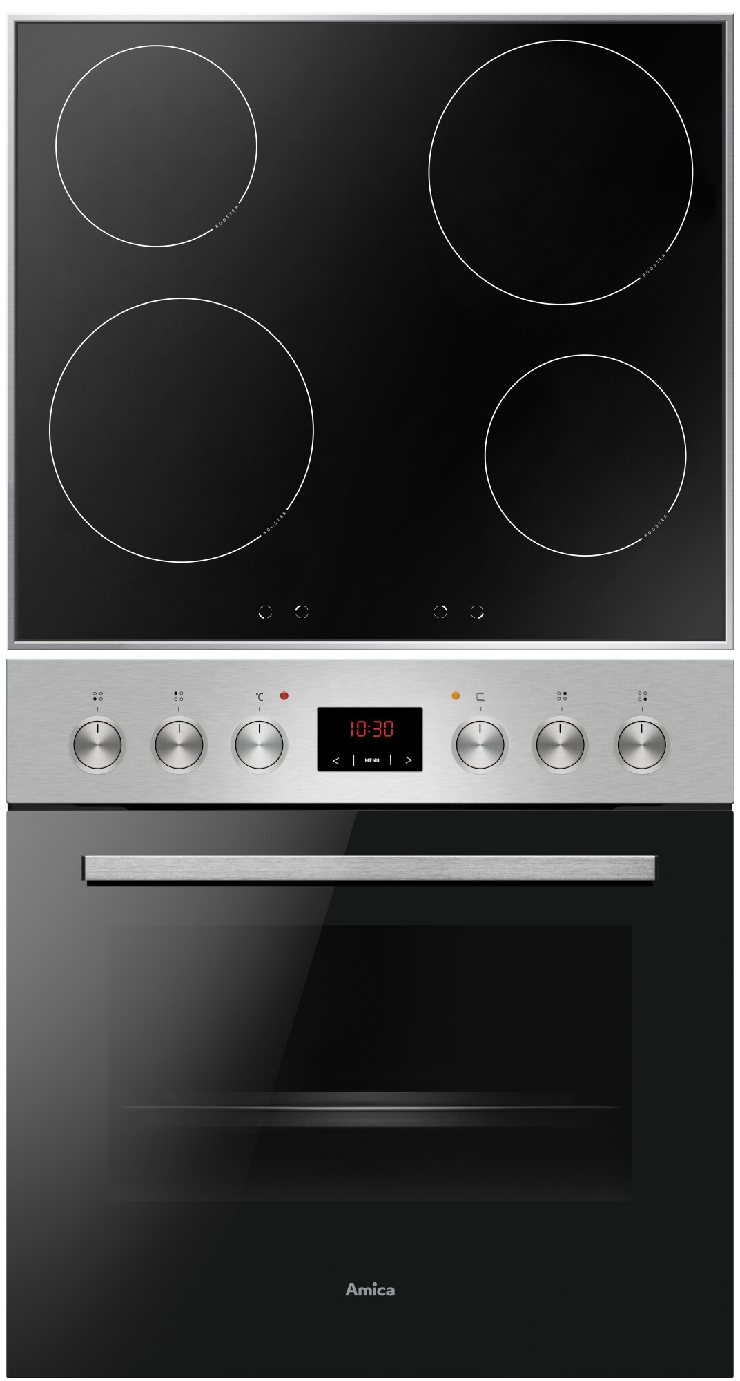 Amica Induktions Herd-Set »EHI 935 611 E« mit Teleskopauszug nachrüstbar Simple Steam Reinigungsfunktion Komfortables Kochen und Backen mit übersichtlicher Handhabung