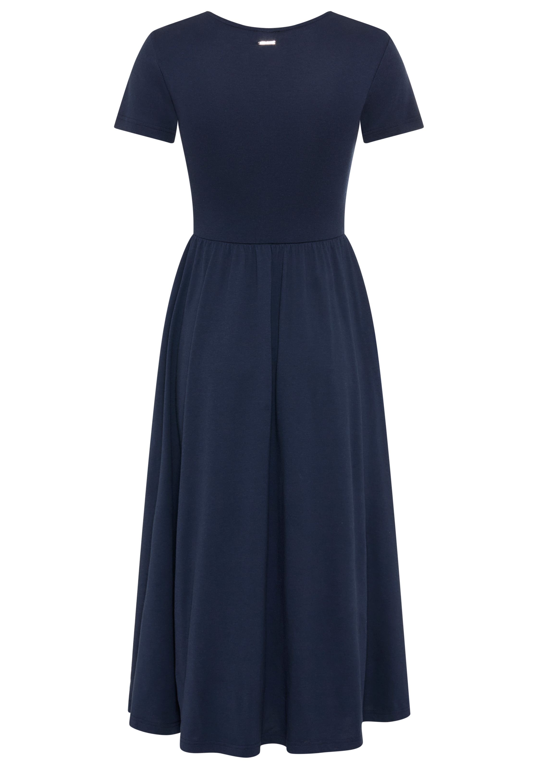 Laura Scott Midikleid wadenlanger Schnitt, aus Baumwolle und Modal, Kurzarm, figurbetont