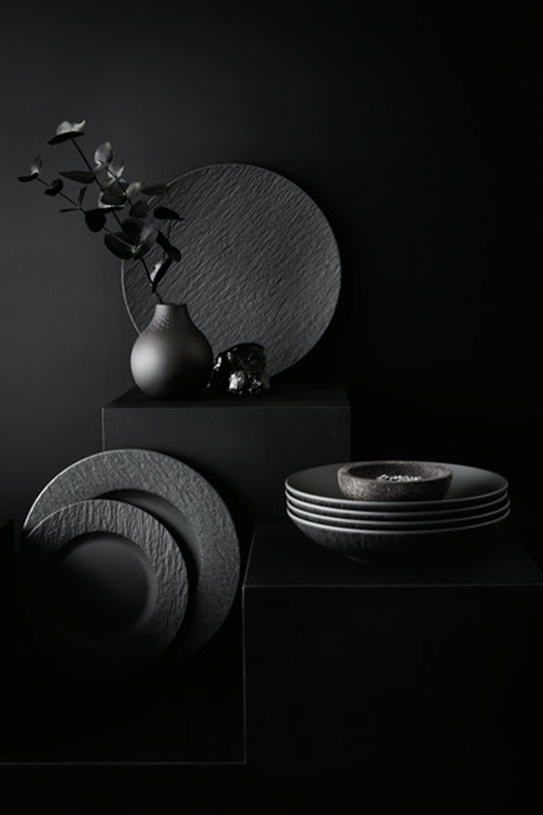 Villeroy & Boch Pizzateller »Teller Manufacture Rock ø 32.0 cm 6er Set schwarz«