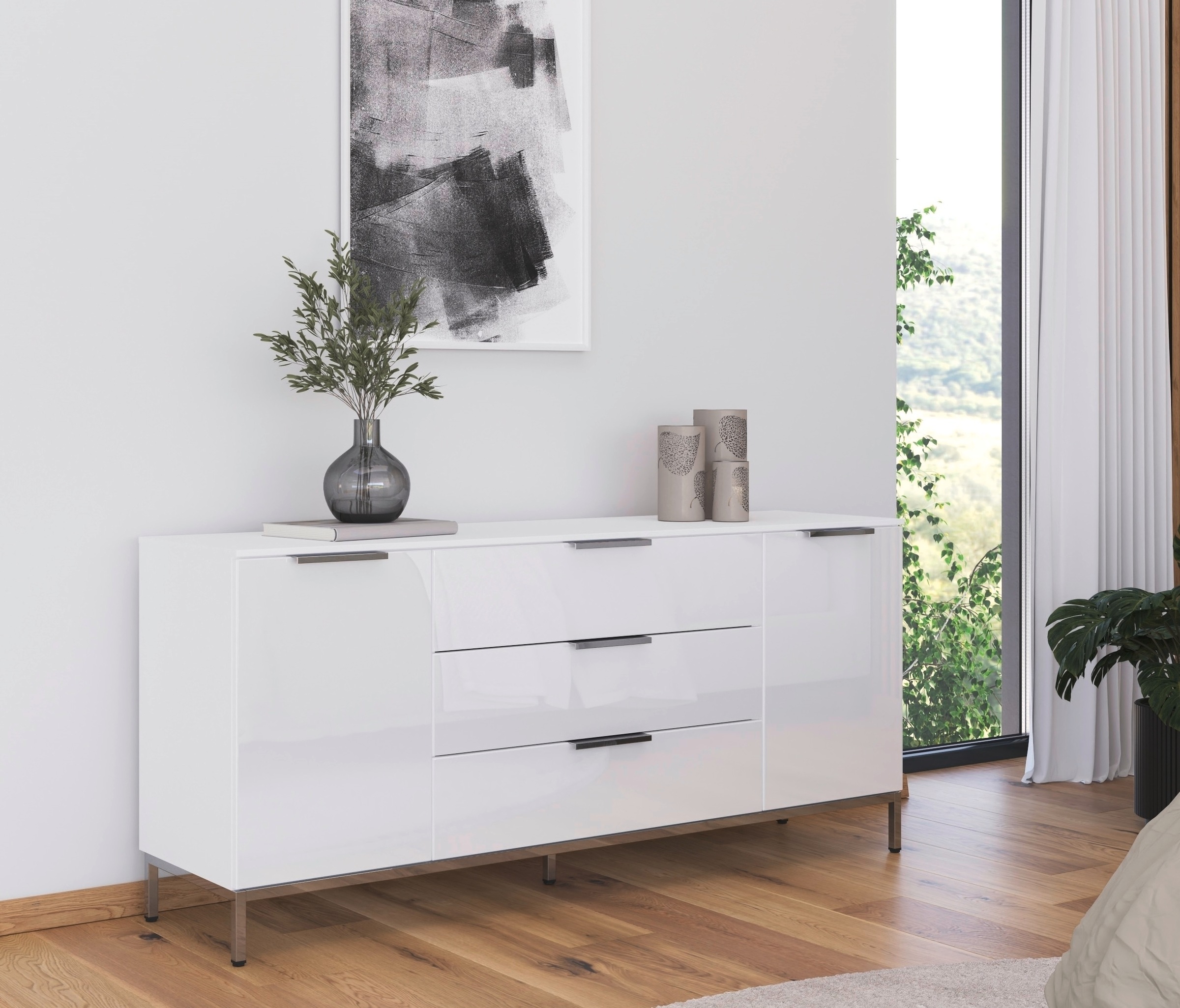 rauch Kombikommode "Kommode Türkommode Sideboard Kombikommode FLIPP mit Gla günstig online kaufen