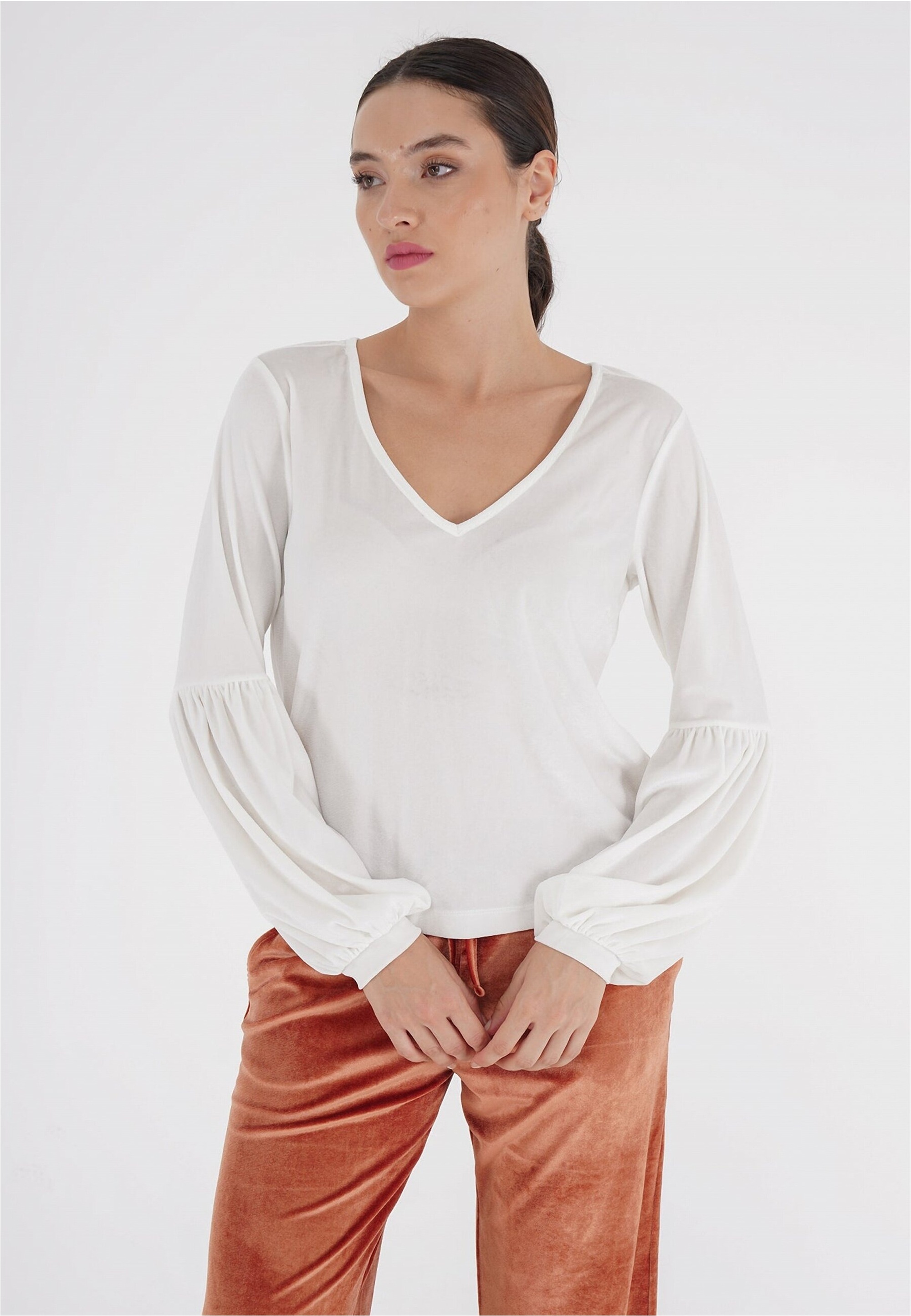 freshlions Langarmshirt "Viveka", 1 Stk. aus samtig, weichem Stoff hergeste günstig online kaufen