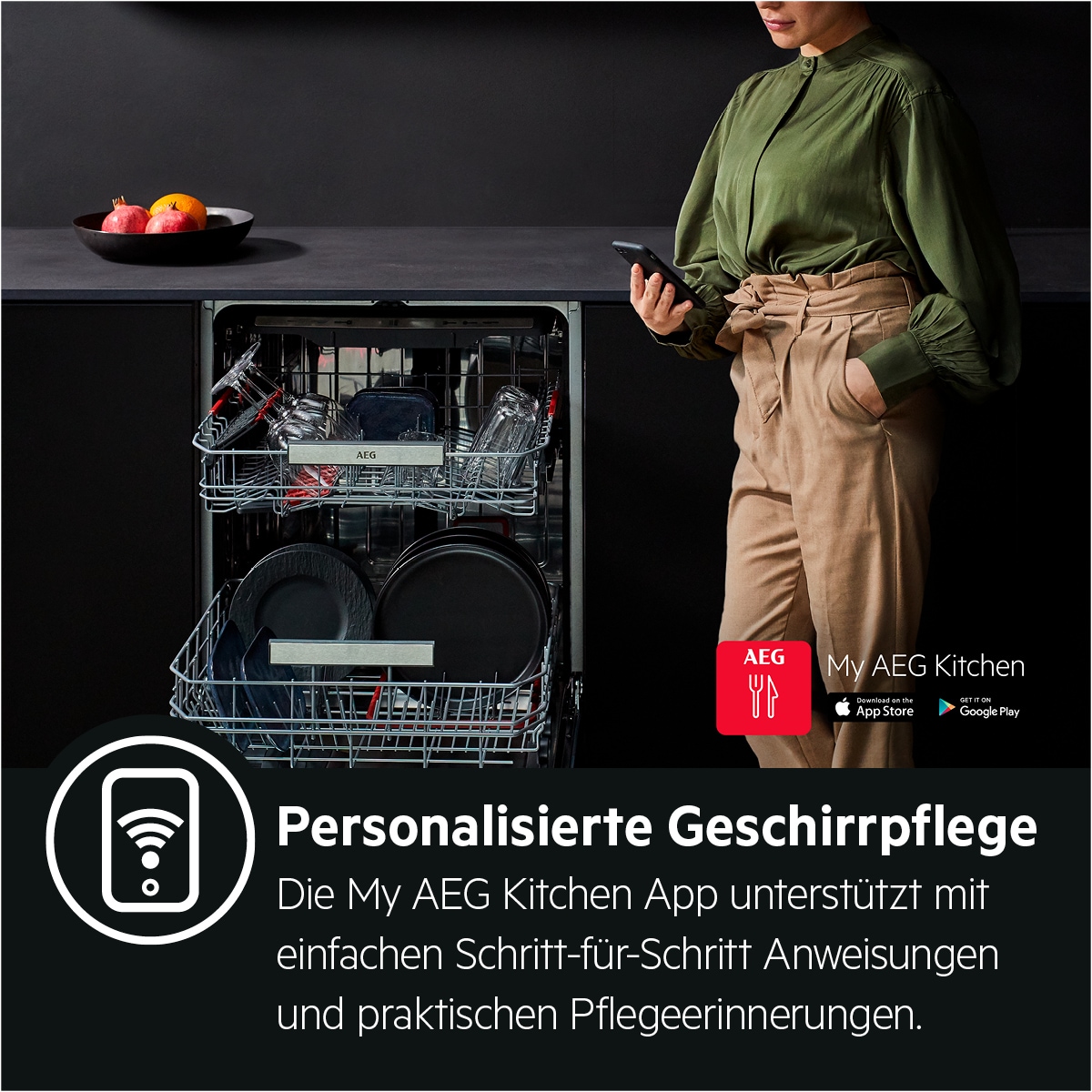 AEG vollintegrierbarer Geschirrspüler 7000 »FSE7770AP«, 14 Maßgedecke, AEG Geschirrspüler der Serie 7000 mit GlassCare