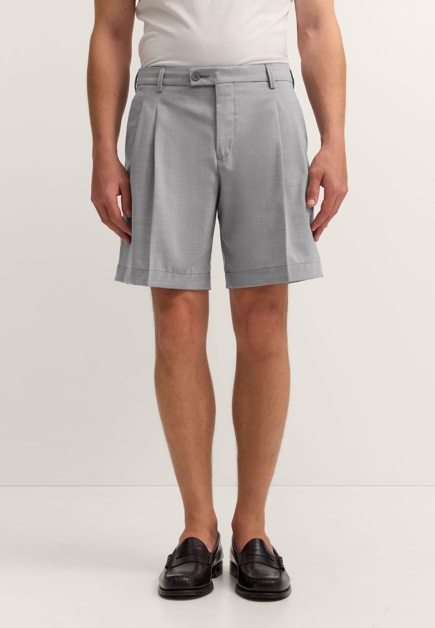 bugatti Shorts "Loose Fit" aus Woll-Baumwoll-Mix mit Struktur günstig online kaufen