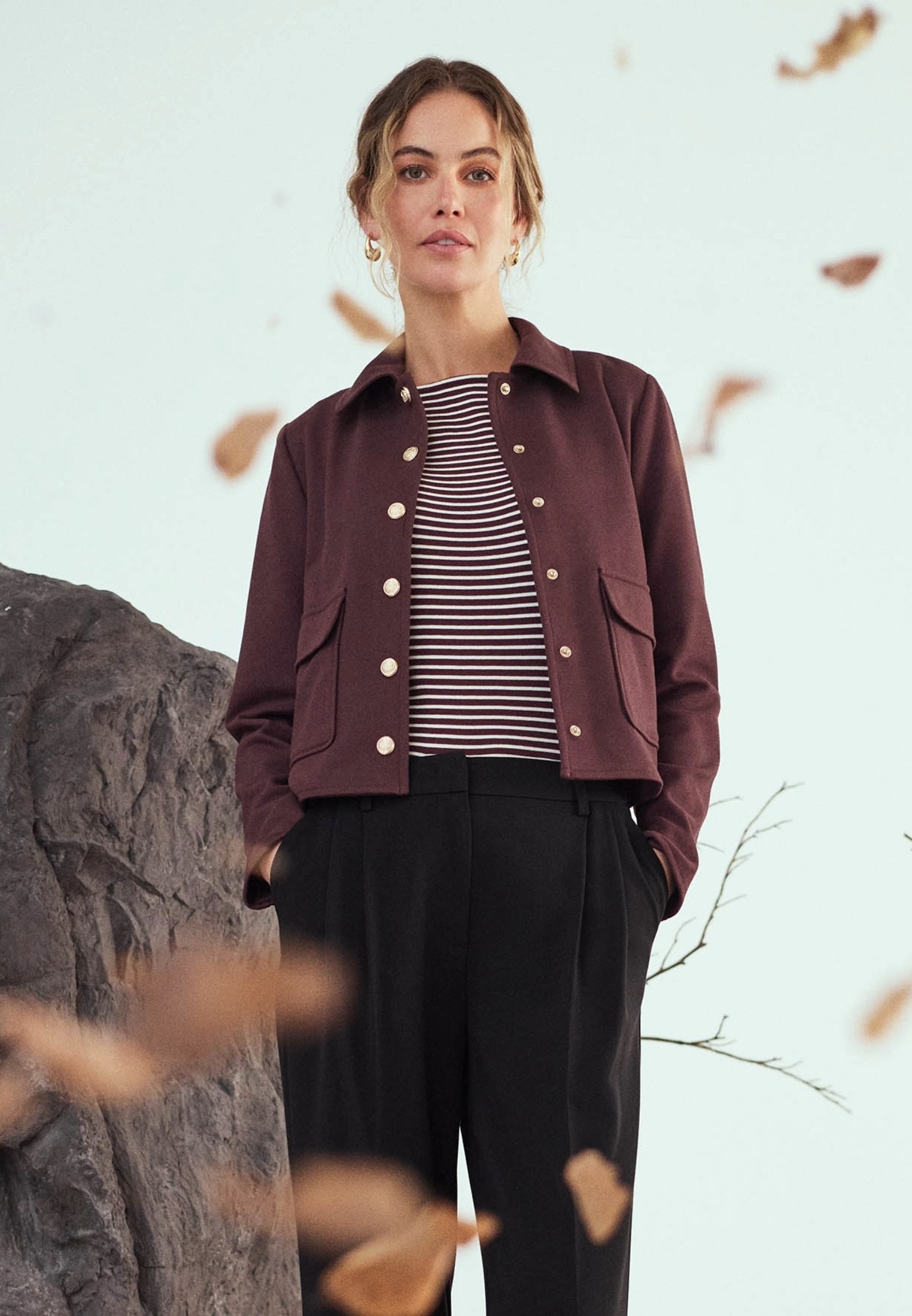 Zero Jackenblazer »zero Damen Twill-Blazer mit Klappentaschen«, Knopfleiste