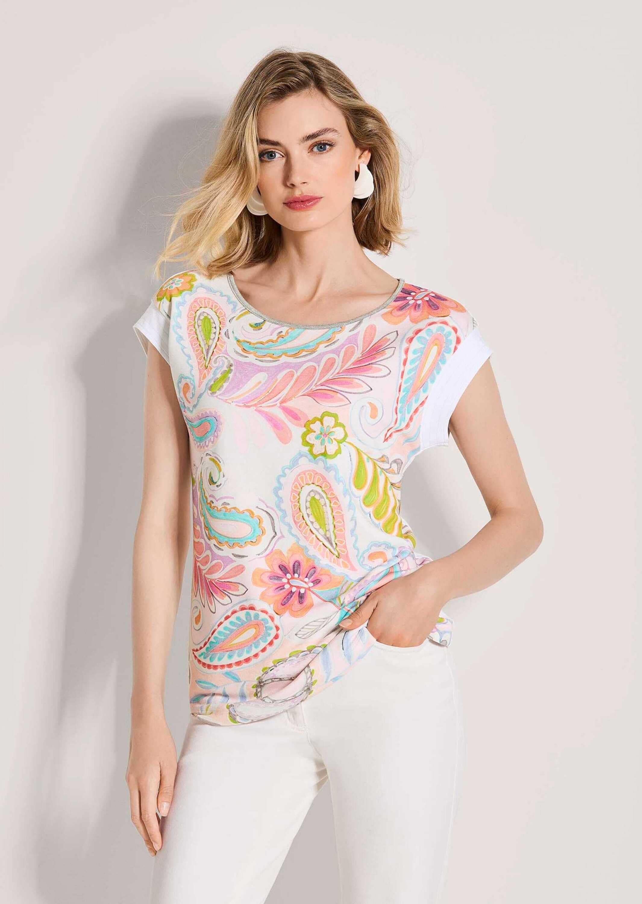 MADELEINE Print-Shirt »Blusenshirt Paisley-Print Shirt mit Stretch, Rundhals«