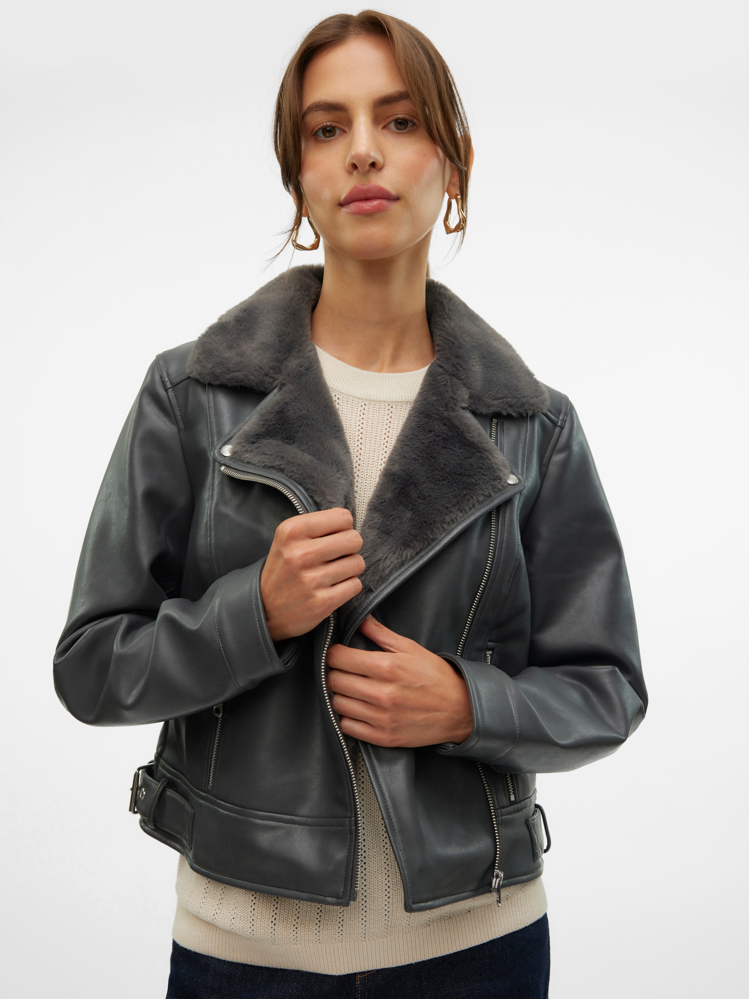 Vero Moda Lederimitatjacke »VMHAILEY SHORT COATED JACKET«