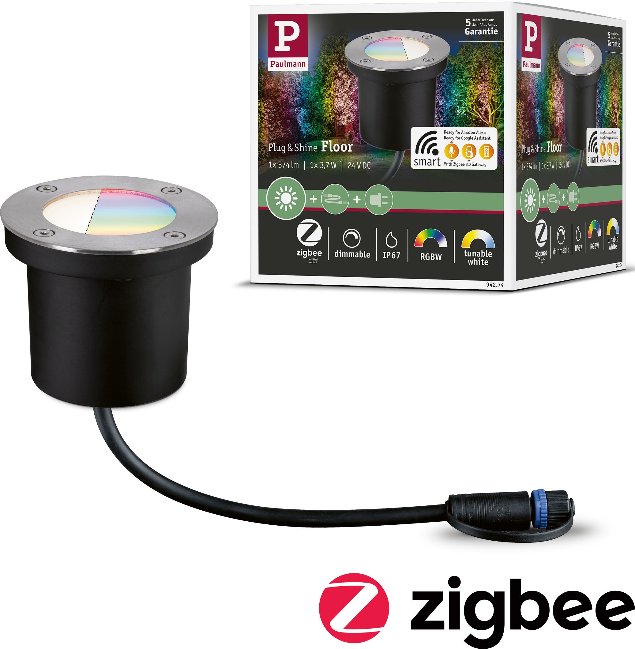 flammig-flammig, ZigBee LED RGBW Einbauleuchte 24V »Plug | 1 BAUR Shine«, & Paulmann IP65