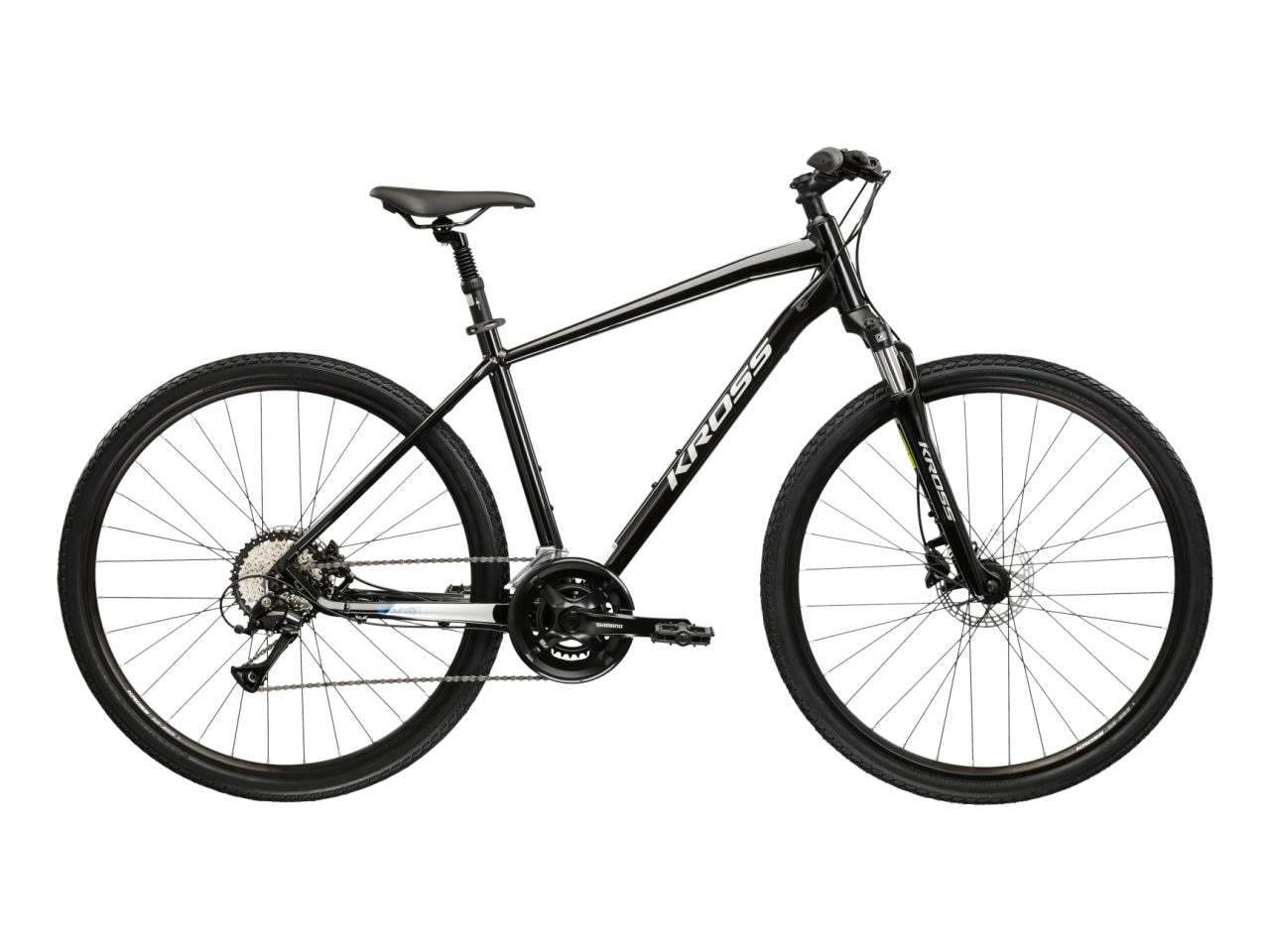 Kross Crossrad »KROSS Crossrad Herren 28" Evado 4.0 schwarz 16 Gänge« 16 Gang Shimano ACERA M3020 Schaltwerk Kettenschaltung