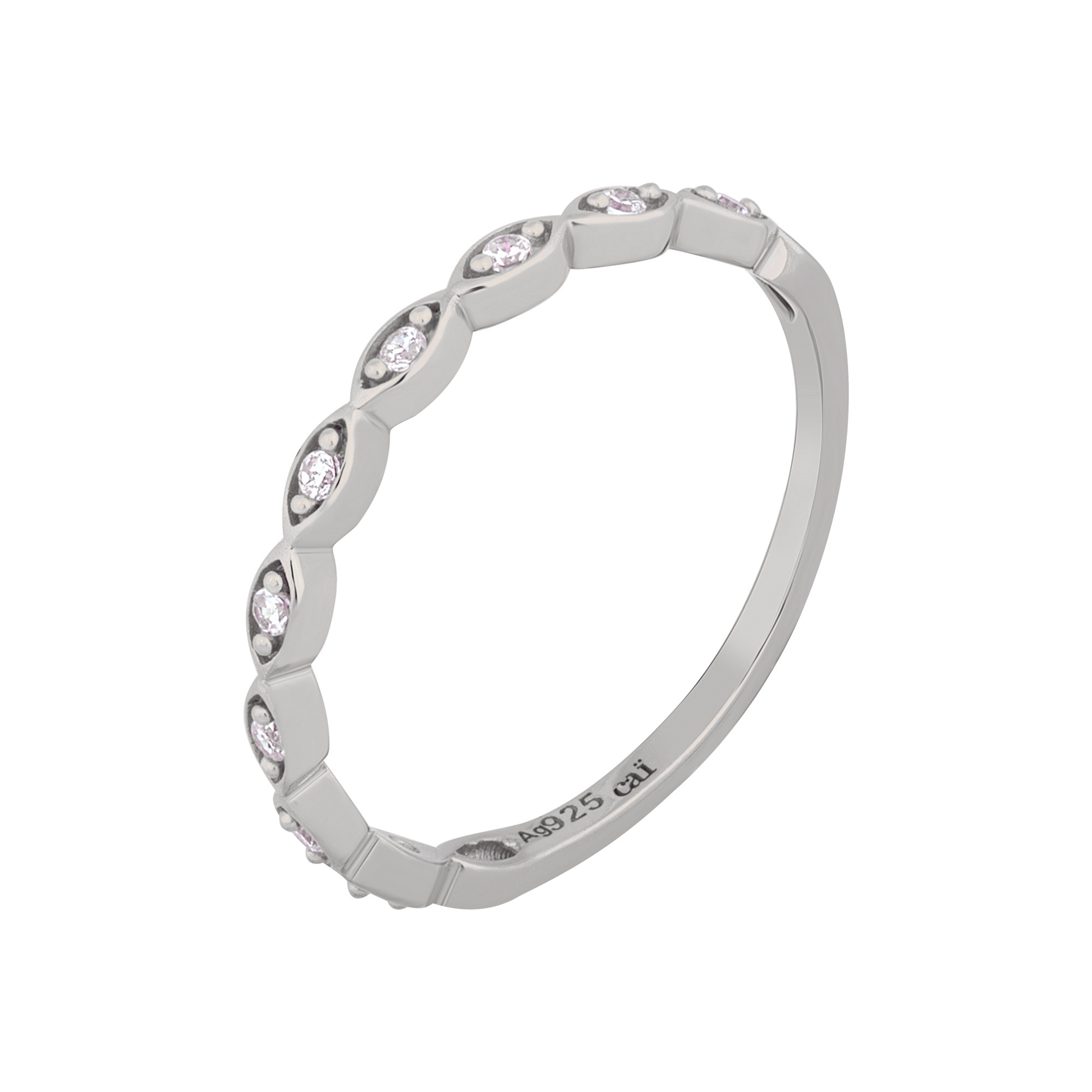 CAÏ Fingerring »925/- Sterling Silber rhodiniert Zirkonia Stacking«