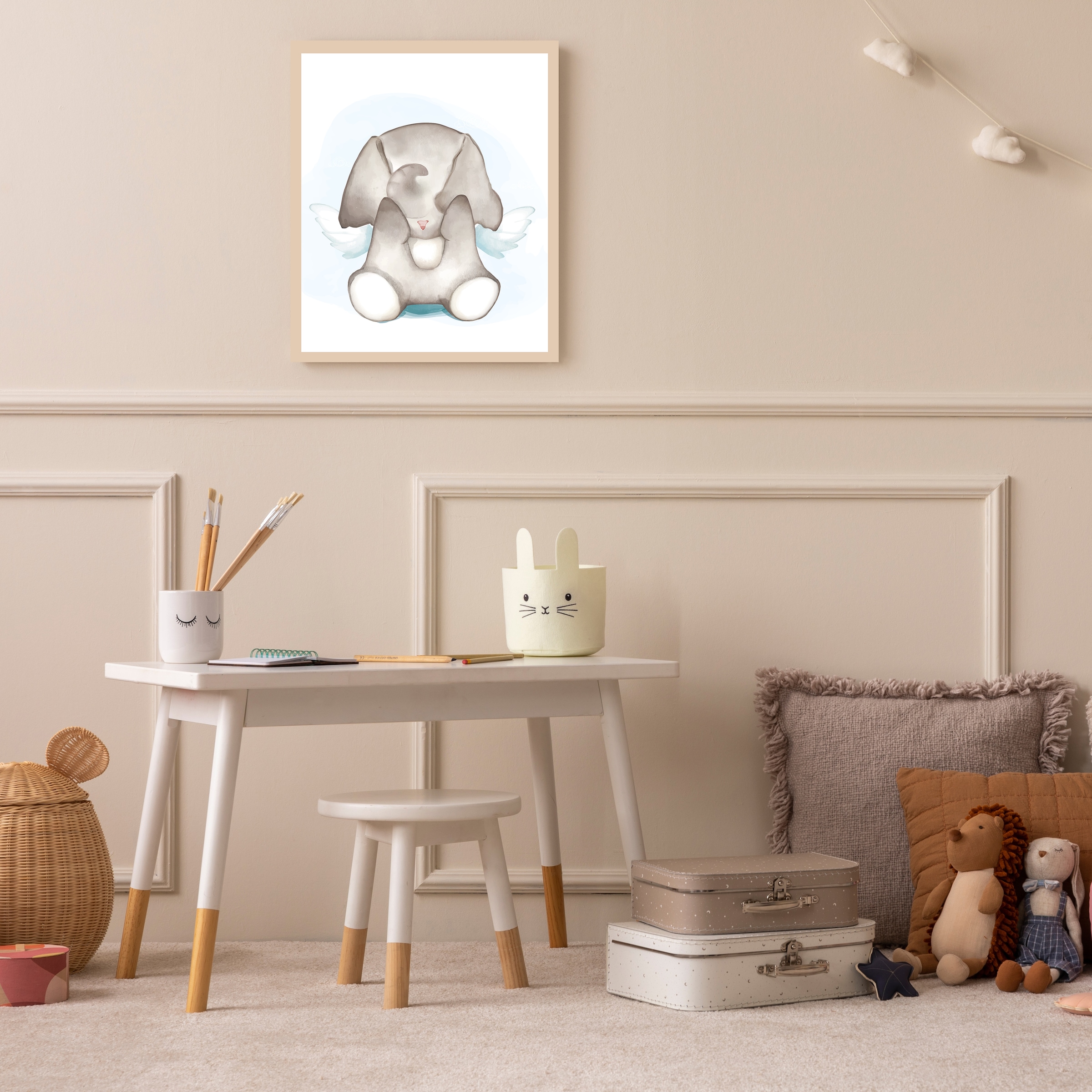 Lüttenhütt Bild mit Rahmen "oder Poster, Elefant mit Flügeln", Fantasy-Elef günstig online kaufen