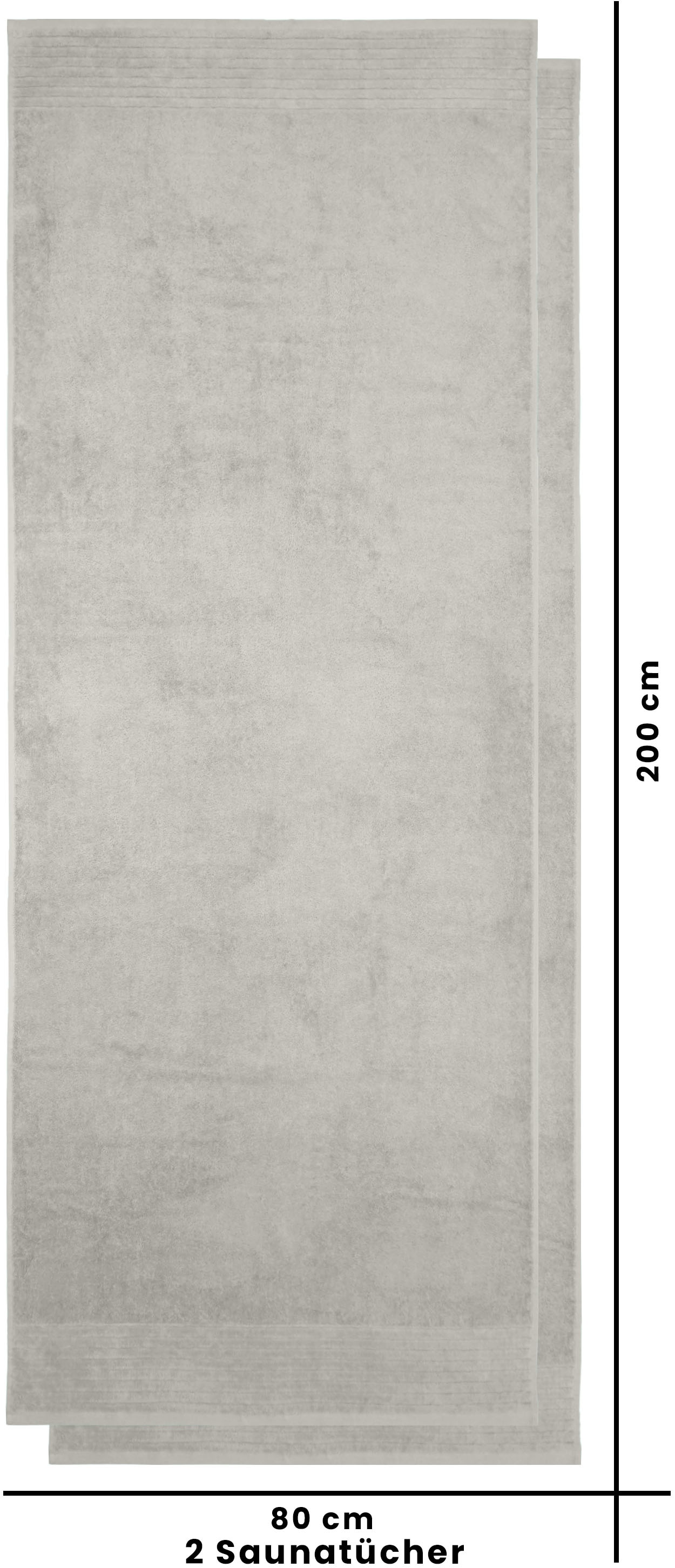my home Saunatuch »Sanremo Premium, Premium Handtücher, 600 gr/m², 80x200cm«, (Set, 2 St., 2x 80x200), mit Bordüre, einfarbig, flauschig und weich, dicke Qualität