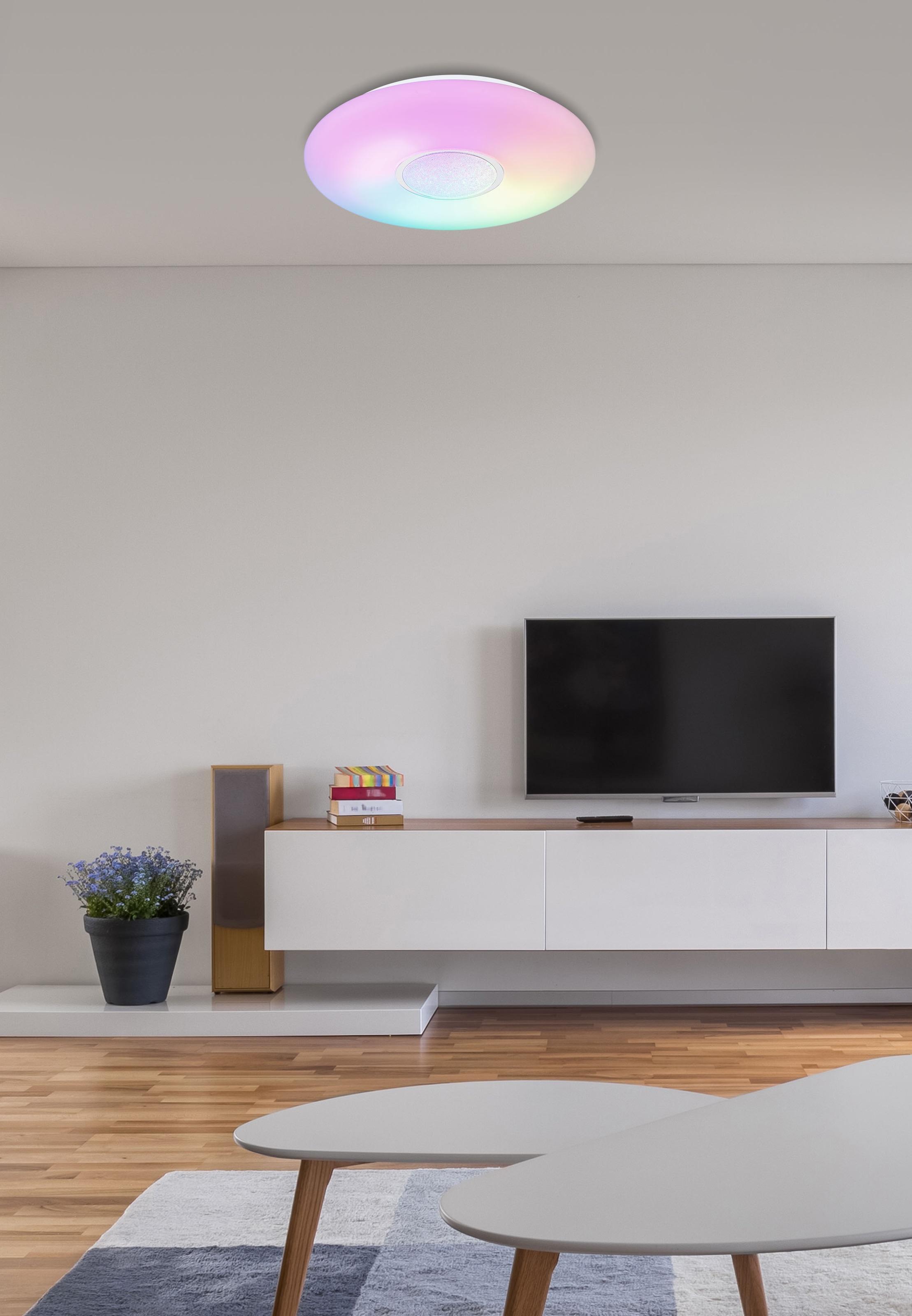 GLOBO LIGHTING LED Deckenleuchte »SULLY«, Leuchtmittel LED-Modul | LED fest integriert, Deckenlampe/rund/Wohnzimmer/Schlafzimmer/elegant/rot-grün-blau