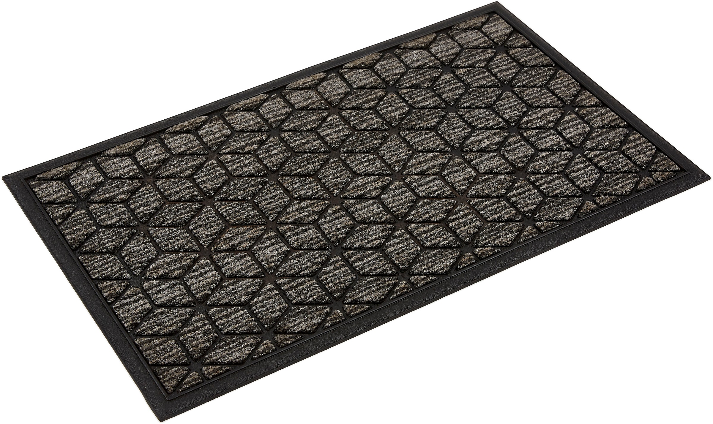 Fußmatte ASTRA "Border Graphic", grau (anthrazit), B:45cm H:8mm L:75cm, Gummi, Kunstfaser, Teppiche, Fußmatte, Türmatte, Schmutzfangmatte, rutschfest, in und Outdoor 3