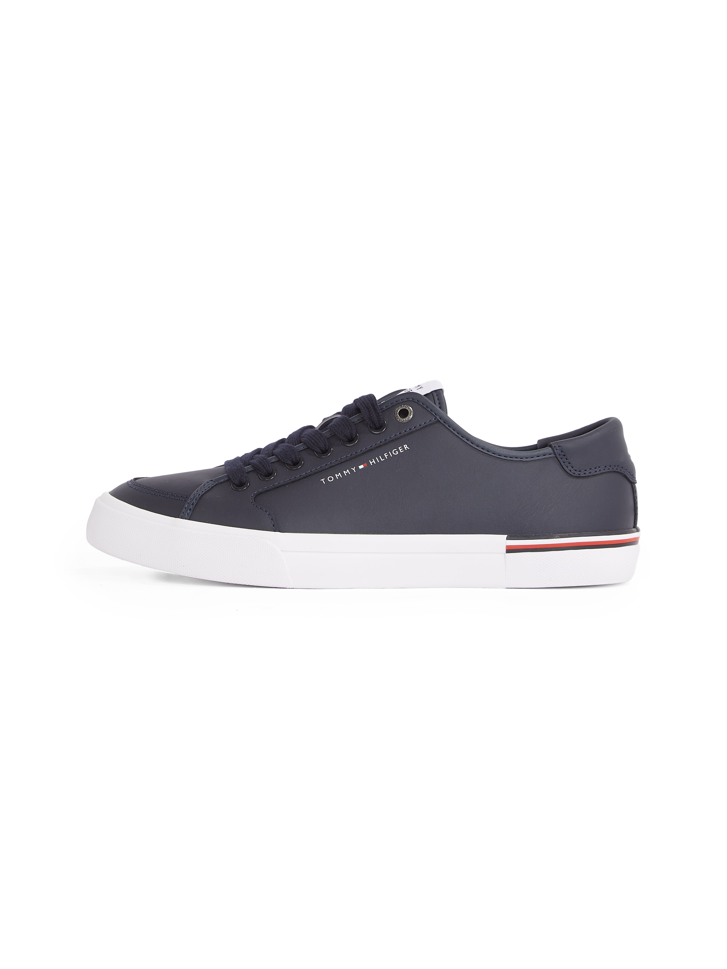 Tommy Hilfiger Sneaker »CORE CORPORATE VULC LEATHER«, Freizeitschuh, Halbschuh, Schnürer mit Logoschriftzug