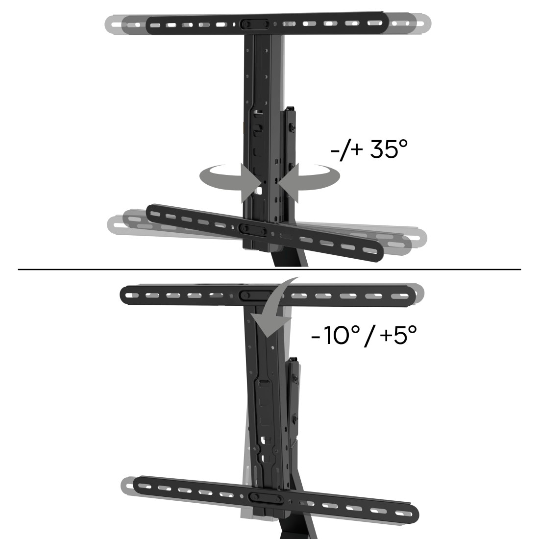 Hama TV-Standfuß »TV Standfuß, schwenkbar, neigbar, höhenverstellbar, 165 cm, 65 Zoll«, bis 165 cm Zoll, TV Ständer, 40 Kg, Metall, Schwarz