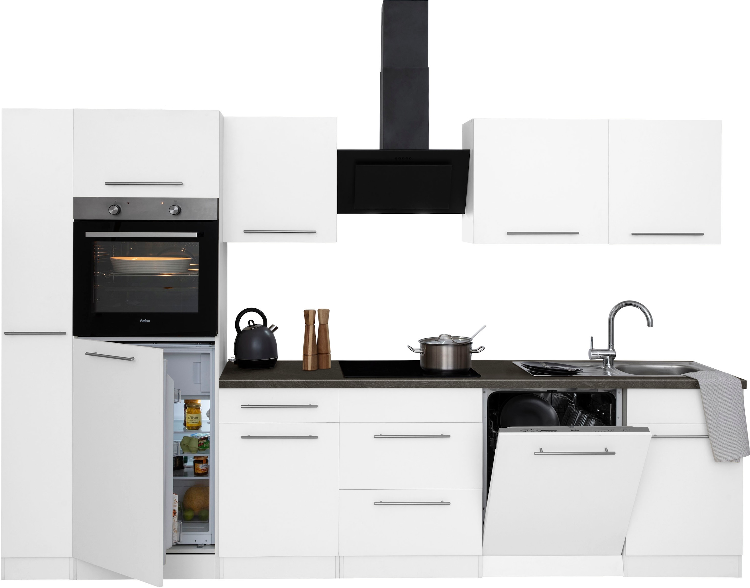 wiho Küchen 310 Breite mit | Küchenzeile bestellen BAUR »Unna«, E-Geräten, cm