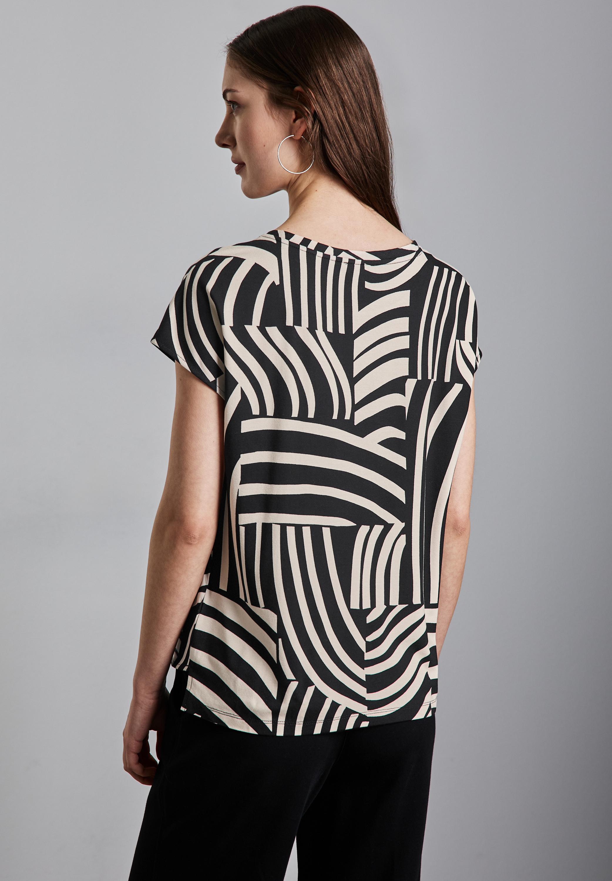 STREET ONE Print-Shirt, mit U-Boot-Ausschnitt