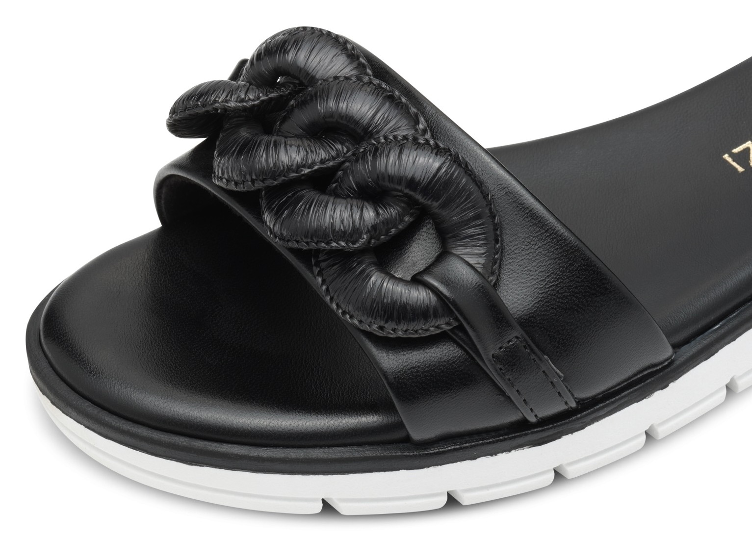 MARCO TOZZI Riemchensandale, Keilabsatz, Sommerschuh, Sandalette, mit Zierkette Ton in Ton