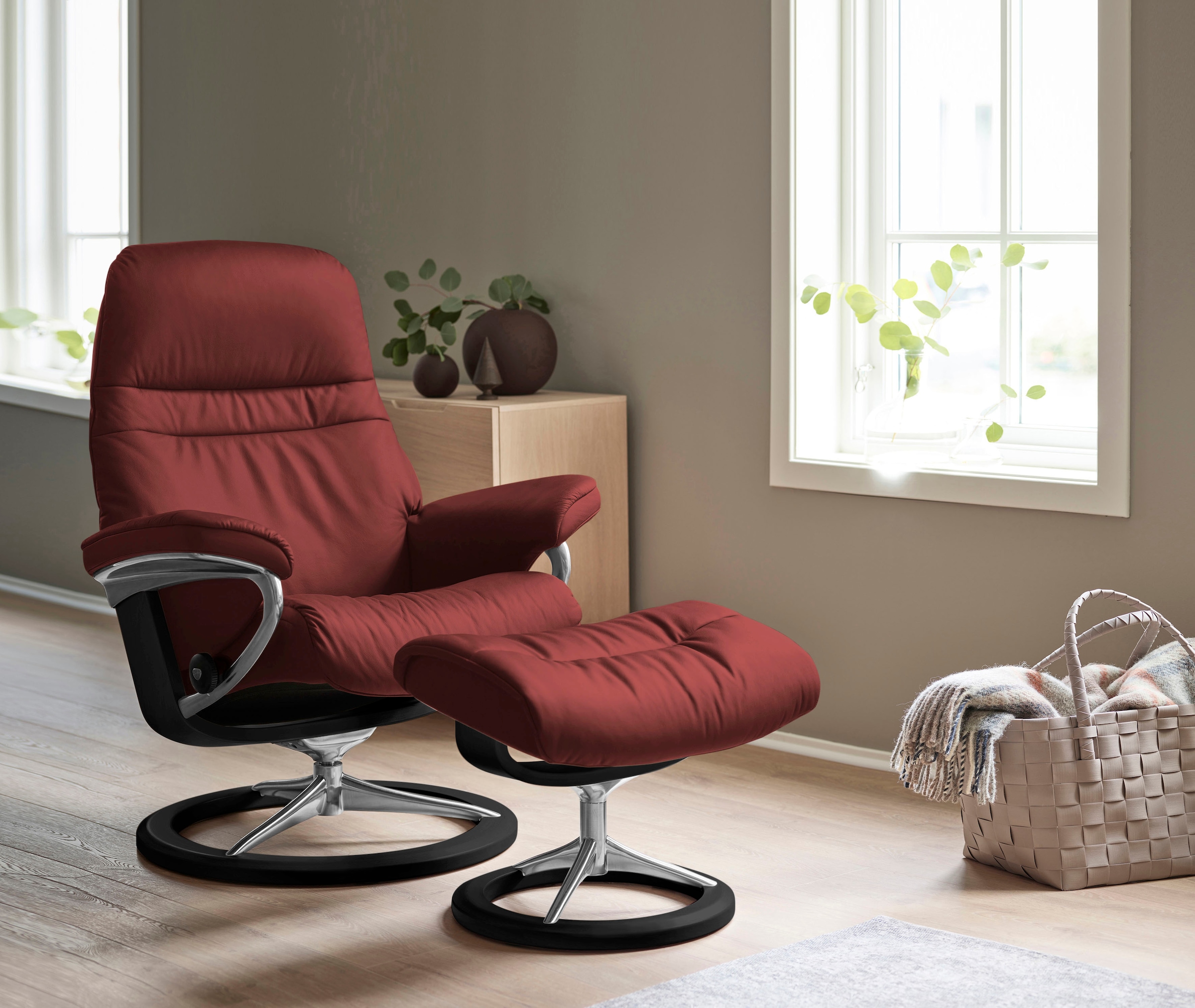 Stressless "Sunrise" mit Signature Base, Größe M, Gestell Schwarz, in 2 Led günstig online kaufen