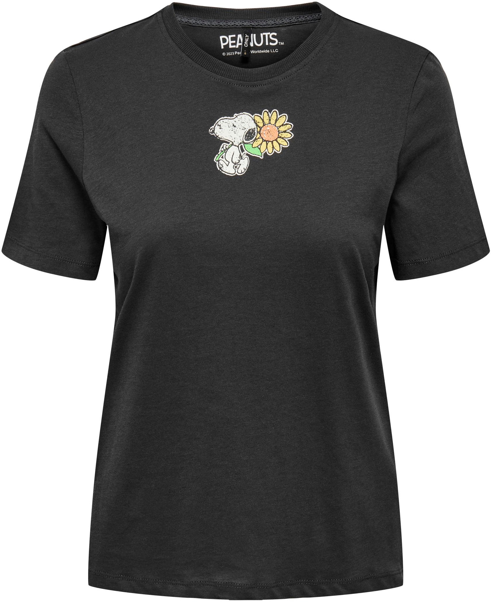 ONLY Kurzarmshirt »ONLPEANUTS REG S/S FLOWER TOP BOX JRS«, unterschiedliche  Snoopy Prints kaufen | BAUR