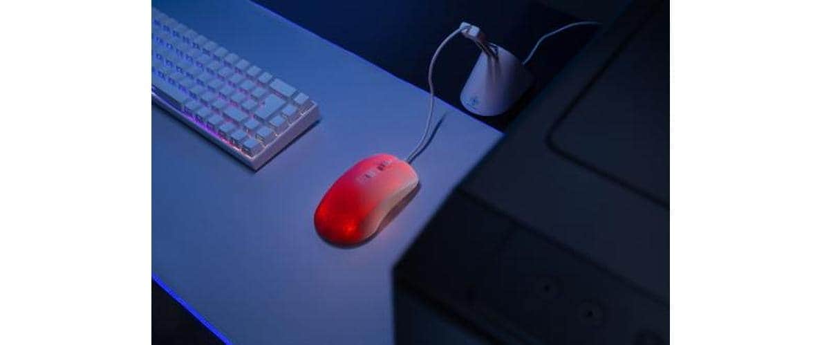 DELTACO Gaming-Maus »GAM-144-W Weiss/Trasparent« kabelgebunden