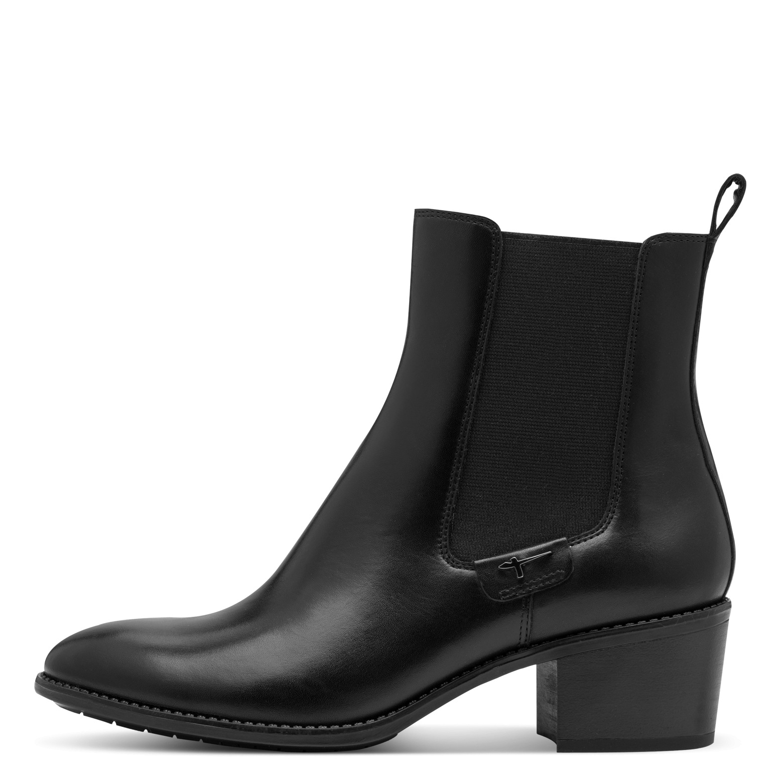 Tamaris Chelseaboots, Blockabsatz, Westernstiefelette mit Stretcheinsatz außen