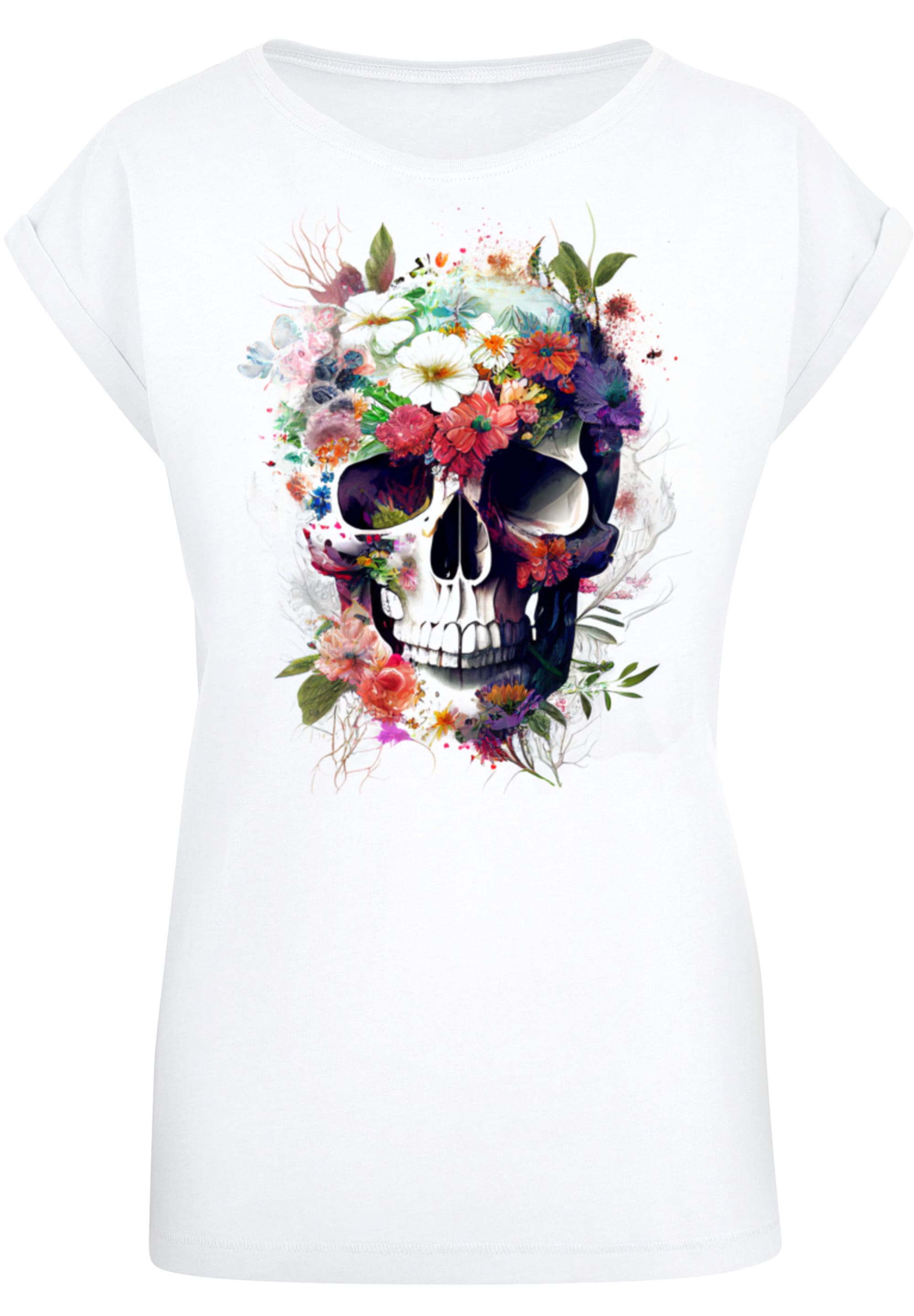 F4NT4STIC T-Shirt "Totenkopf Blumen", Print günstig online kaufen