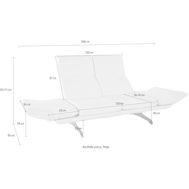 DOMO collection 2-Sitzer »New York«, wahlweise mit Armlehnen- und  Rückenfunktion, mit Kufenfüßen aus Metall bestellen | BAUR