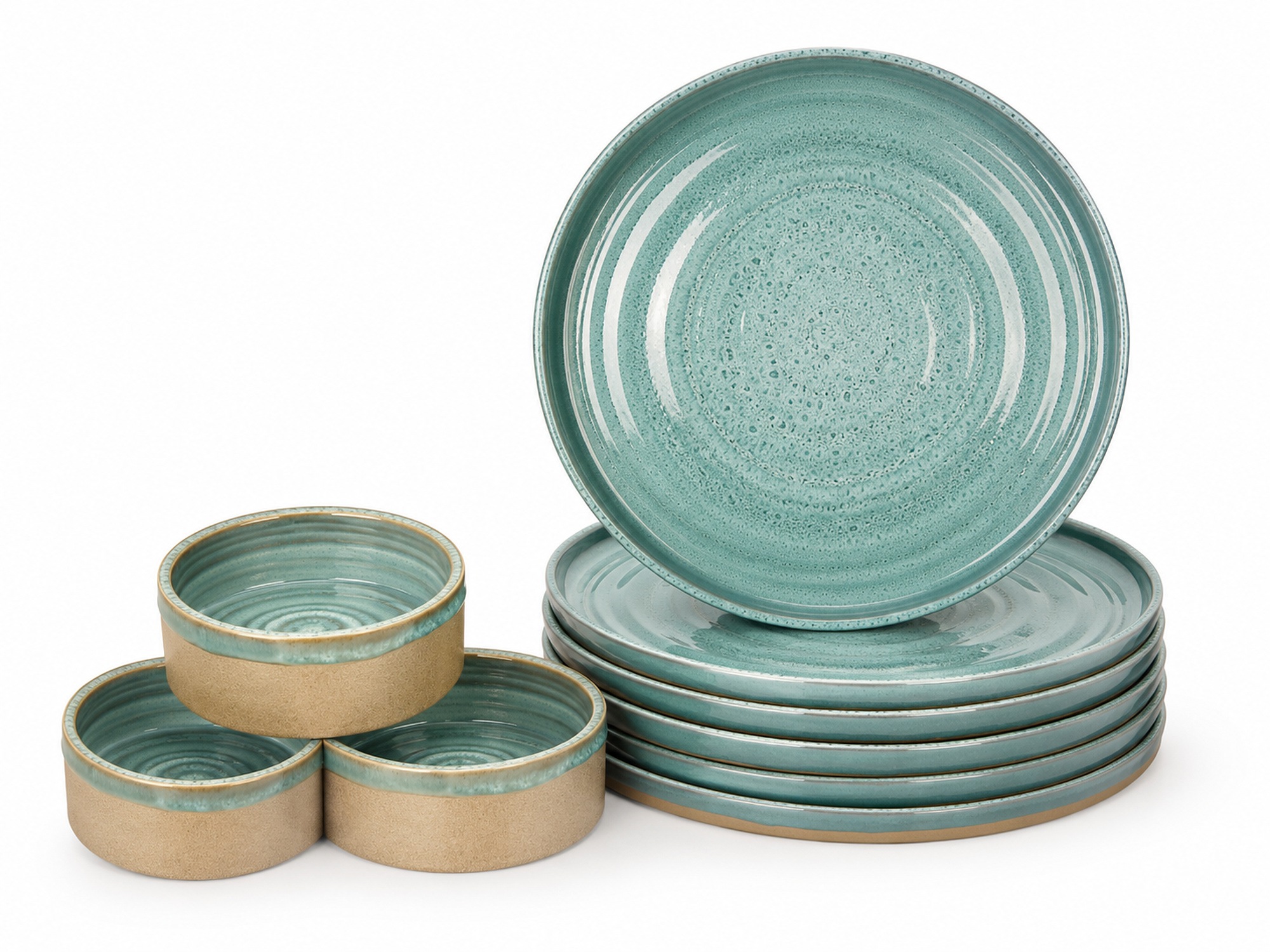 Cosy & Trendy Geschirr-Set "Basalt, Geschirr, 9-tlg." Steinzeug, für 6 Personen, rund, spülmaschinengeeignet