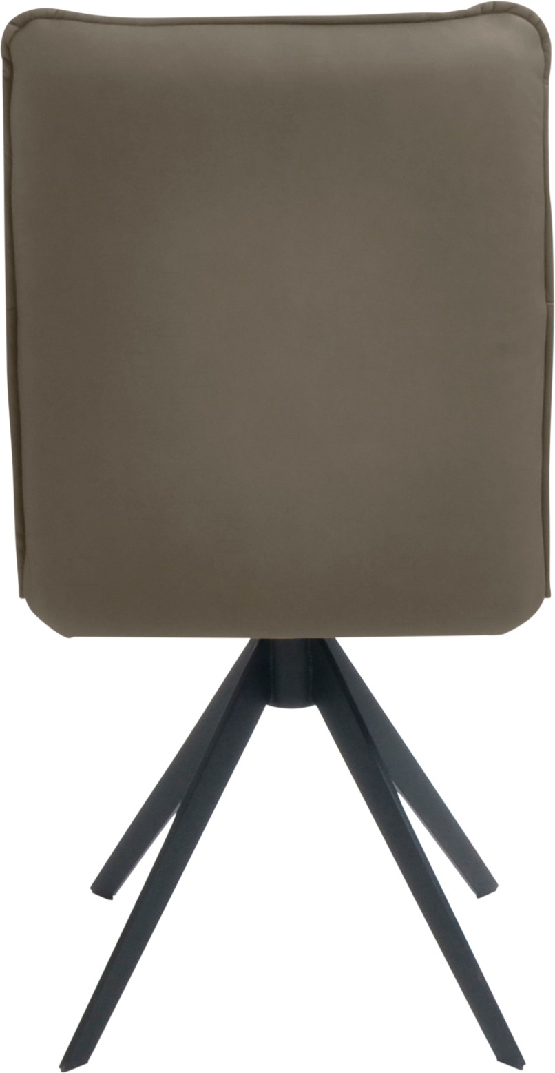 K+W Komfort & Wohnen Drehstuhl, Leder, Blitzdrehkreuz und Rückholfunktion, dekorativer 12mm Biese
