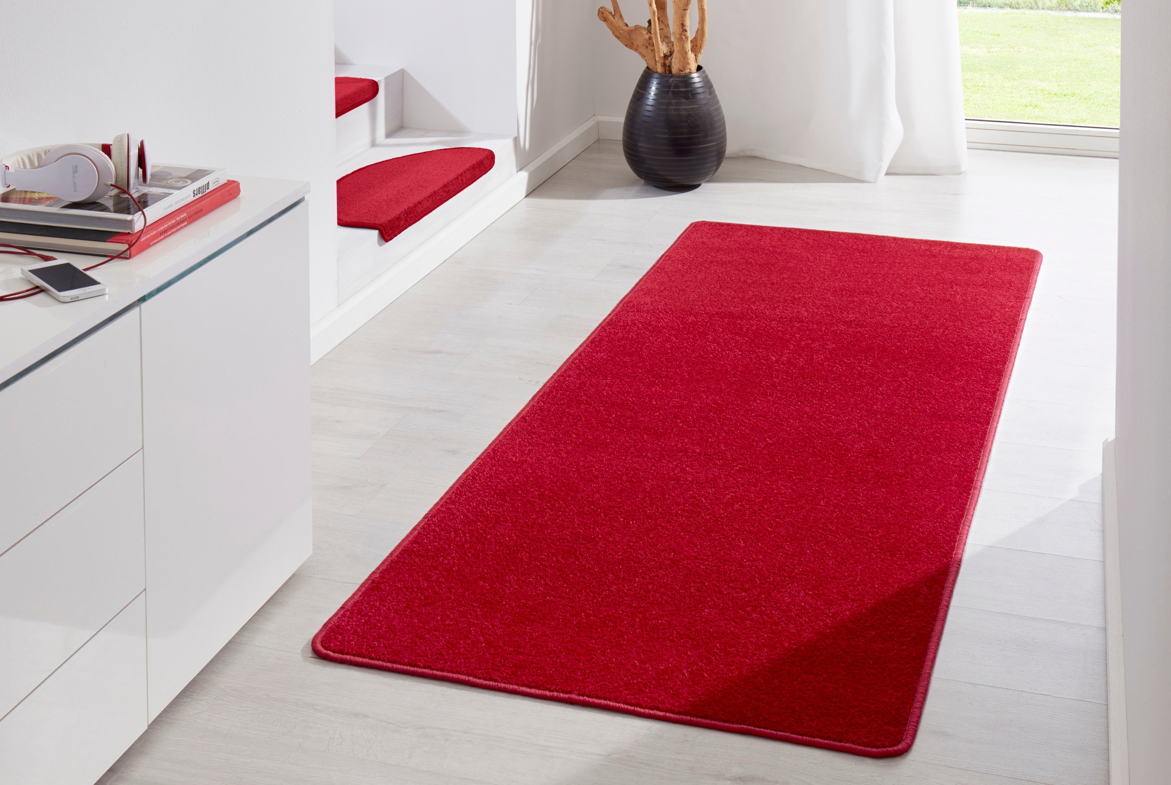 HANSE Home Teppich »Fancy«, rechteckig, 7 mm Höhe, Kurzflor, Läufer, uni, gekettelt, Wohnzimmer, Schlafzimmer, Esszimmer
