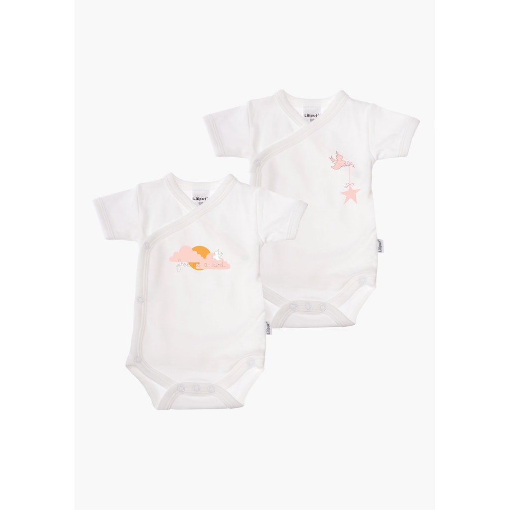 Kindermode Babykleidung Jungen Liliput Body »Birds«, (2 tlg.), mit praktischer Druckknopfleiste weiß