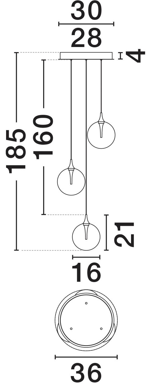 Nova Luce Pendelleuchte »ORENDA«, 3 flammig