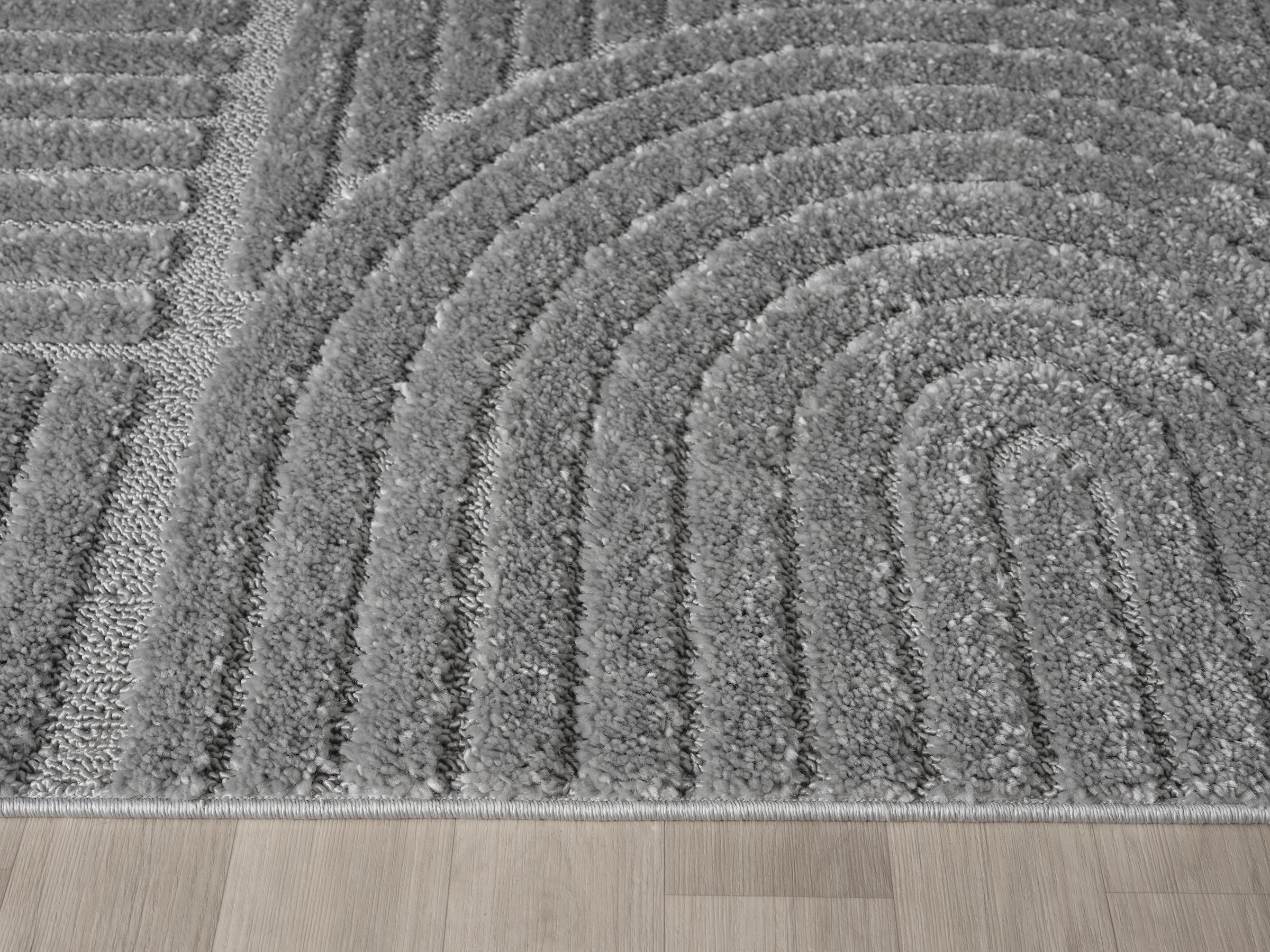 OTTO home Teppich »Jonne, Boho-Design, Scandi, Designteppich« rechteckig 20 mm Höhe Hoch-Tief, 3D Optik, skandinavischer Stil, Wohnzimmer, Schlafzimmer