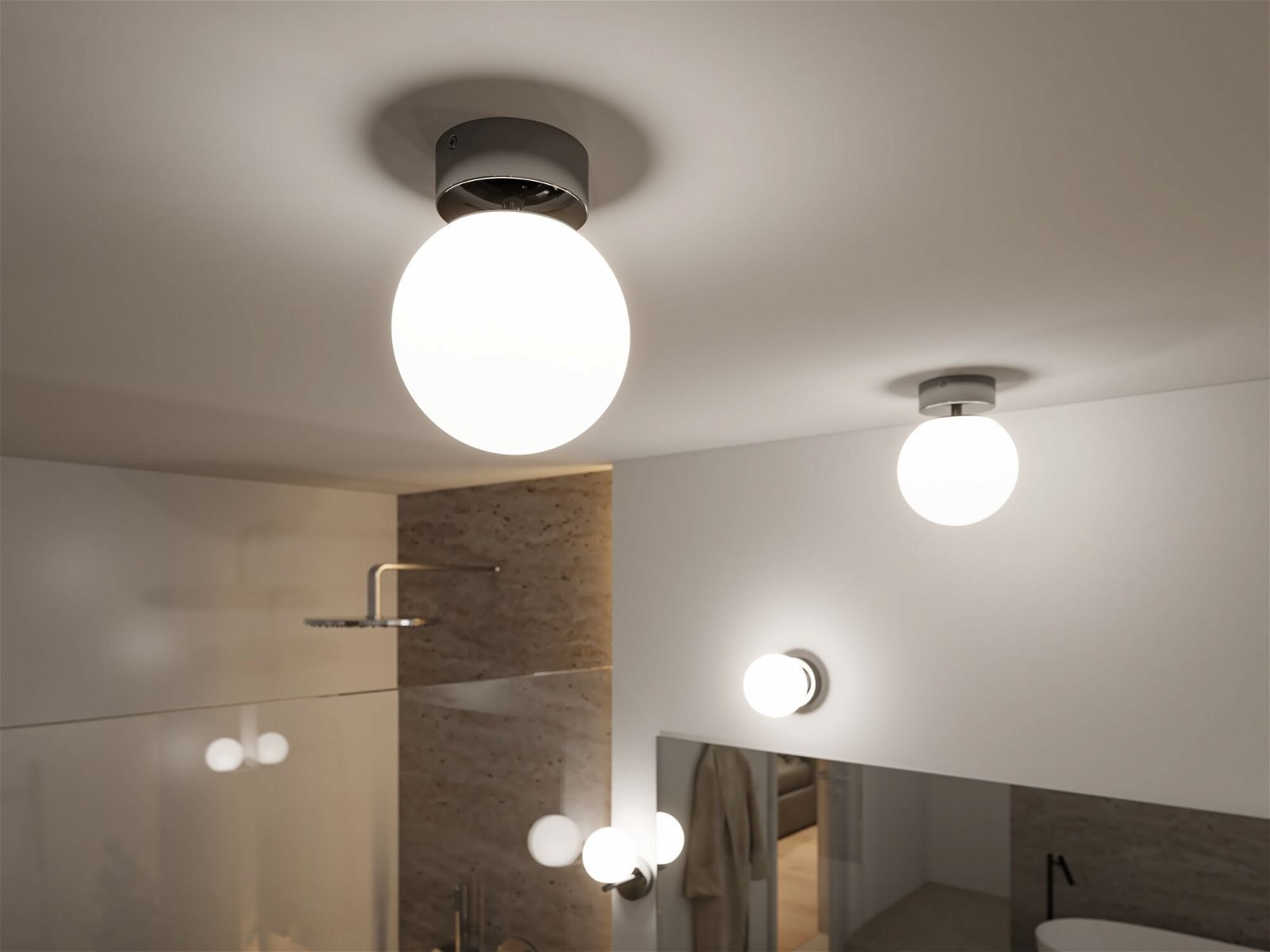 Paulmann LED Deckenleuchte »Selection Bathroom BAUR flammig-flammig 9W IP44 | Gove 1 3000K Glas/Metall«, Satin/Chrom