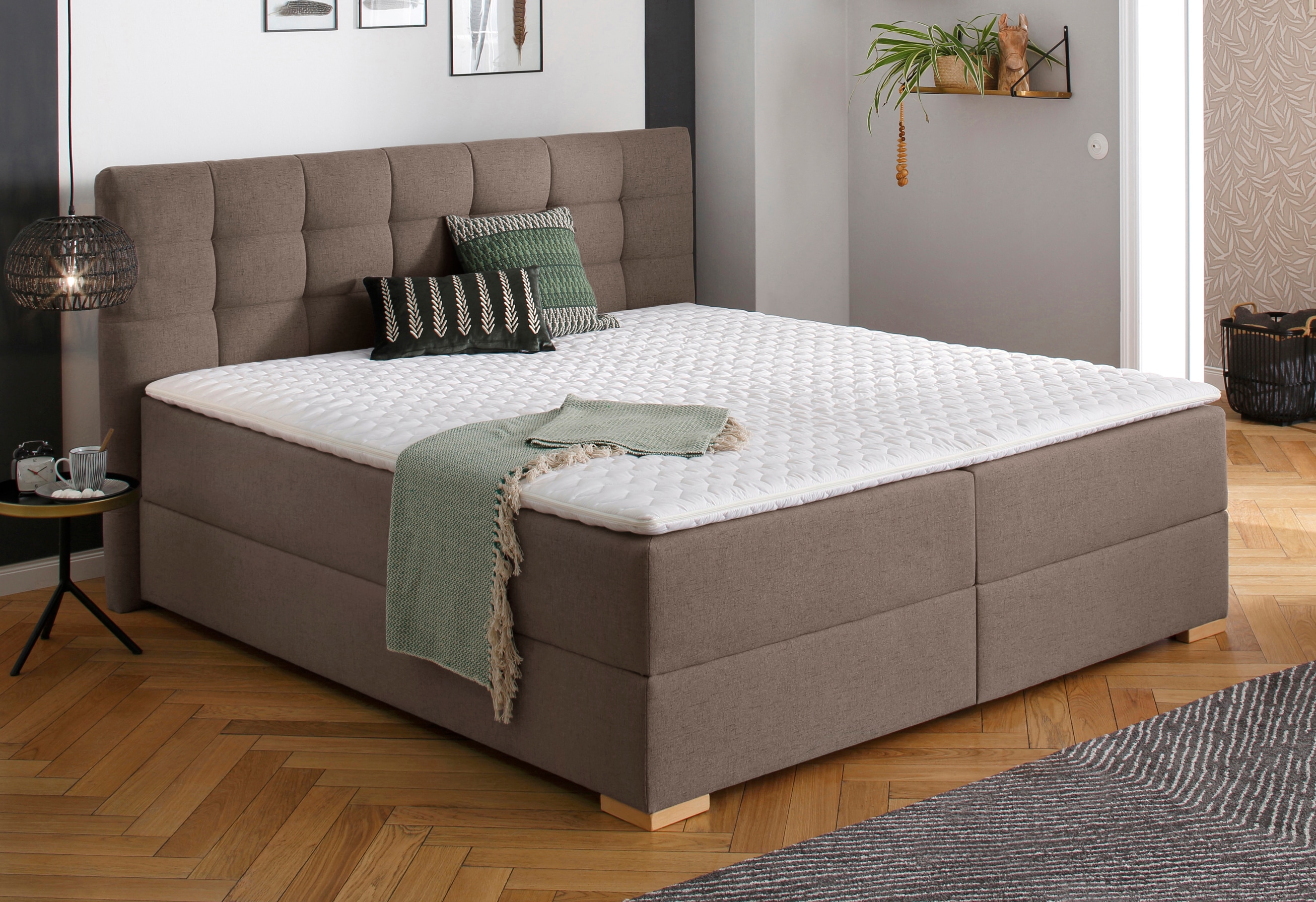 Home affaire Boxbett "Olivet mit Bettkasten" in 4 Farben, 4 Breiten, 2 Matratzenarten, auch in Überlänge 220 cm