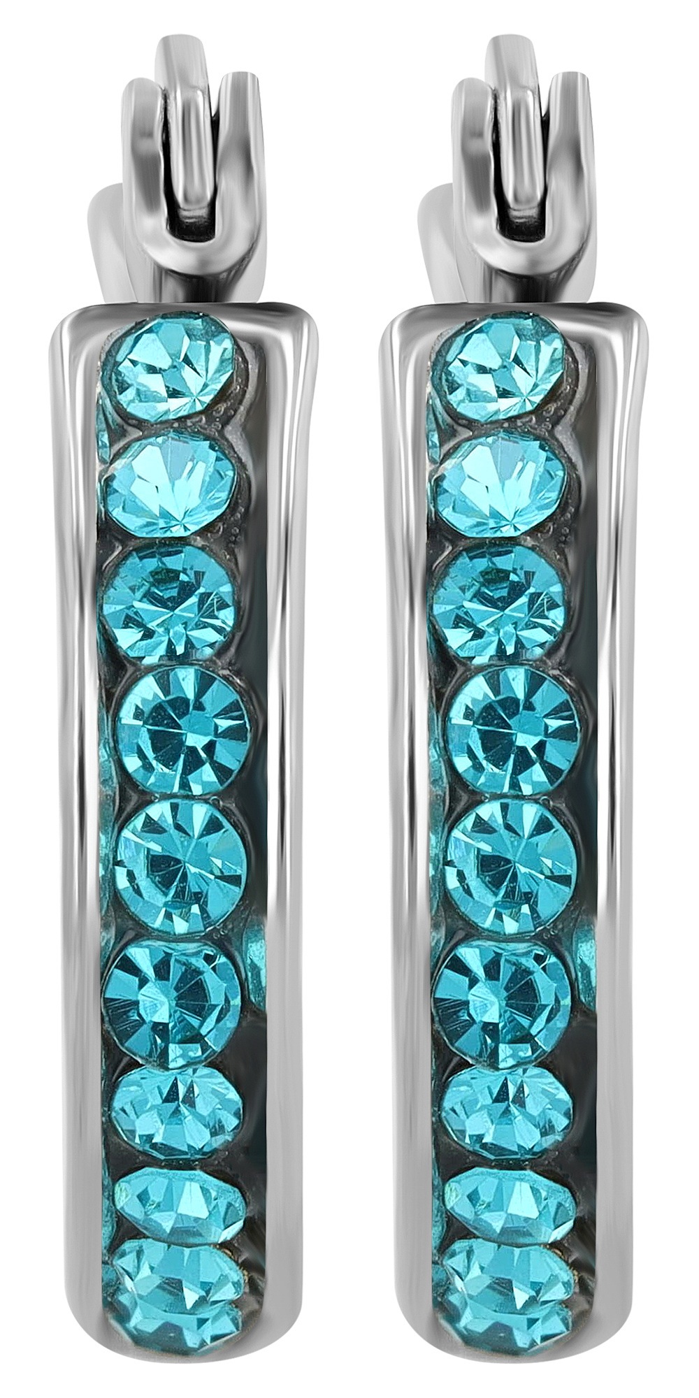 Paar Creolen ADELIA´S "Damen Ohrringe – Creole aus Edelstahl mit Strass Steinchen", Damen, Gr. Damen, Edelstahl, silber, Ohrringe, Schöne Geschenkidee zum einen besonderen Tag 2
