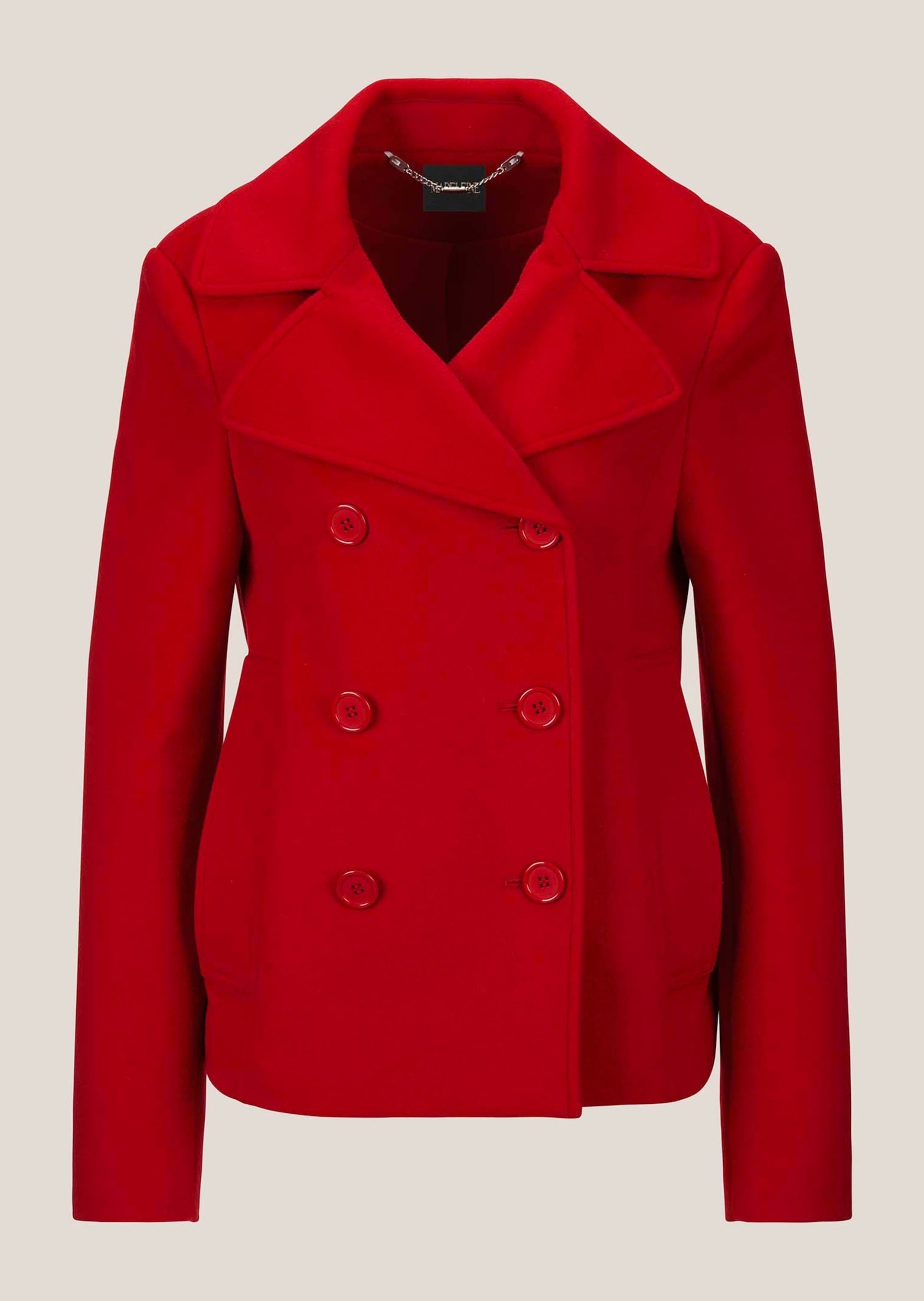 MADELEINE Damen Kurzjacke "Caban Elegante Caban-Jacke mit Taschen", rot, Gr. 42, Obermaterial: 60% Wolle WO. 40% Polyester PES., Jacken