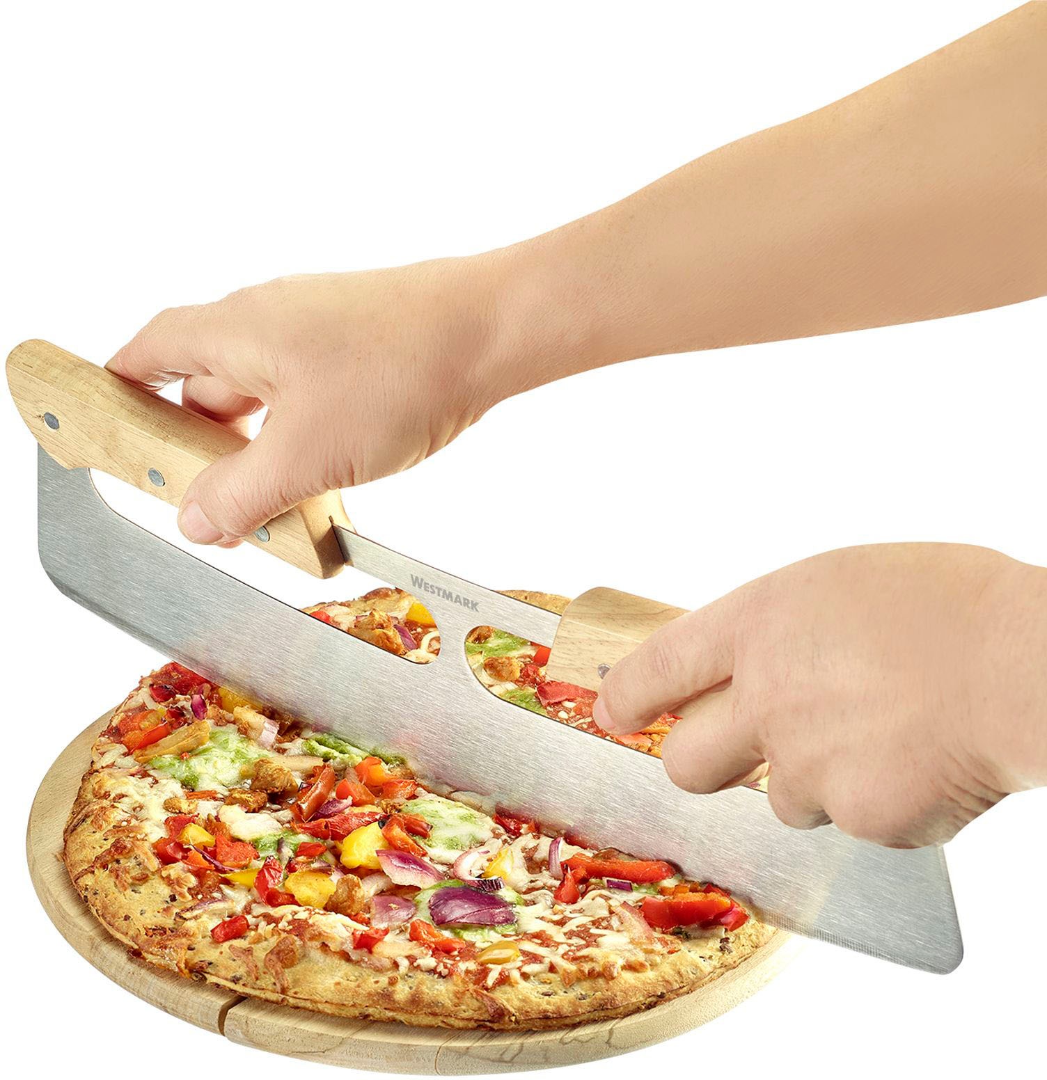 WESTMARK Pizzaschneider "Pro" Wiegemesser, Edelstahl mit Holzgriff günstig online kaufen