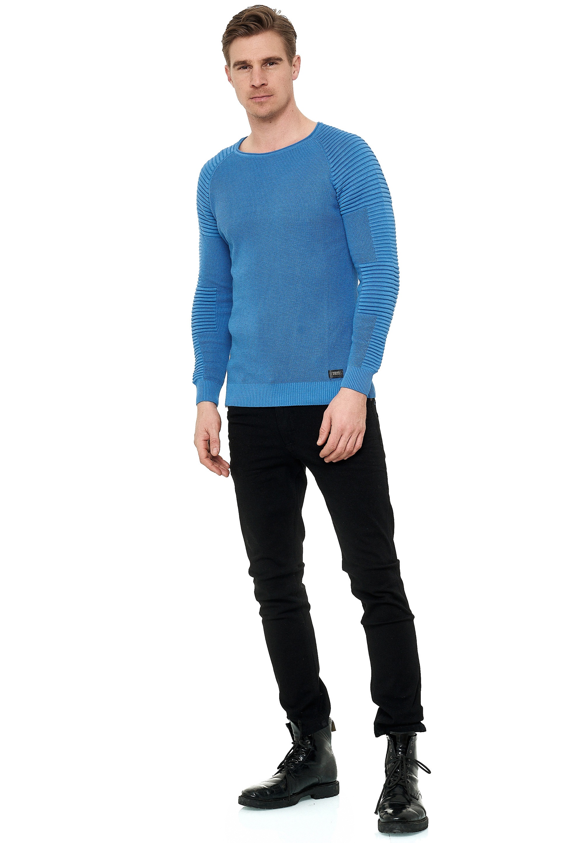 Rusty Neal Strickpullover, mit modernem Rundhalsausschnitt