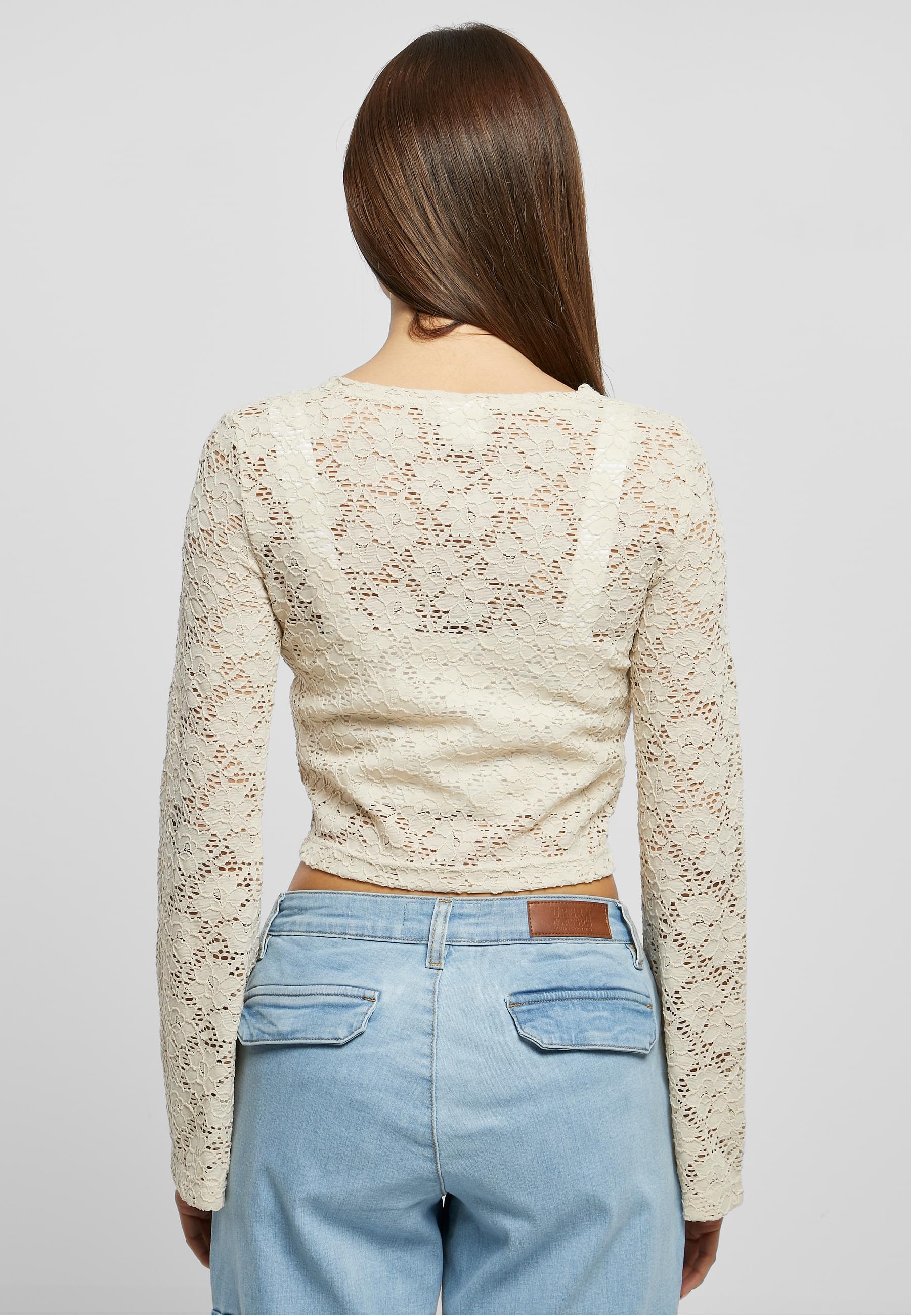 URBAN CLASSICS Longsleeve »Urban Classics Damen Ladies Cropped Lace Longsleeve«, (1 tlg.)