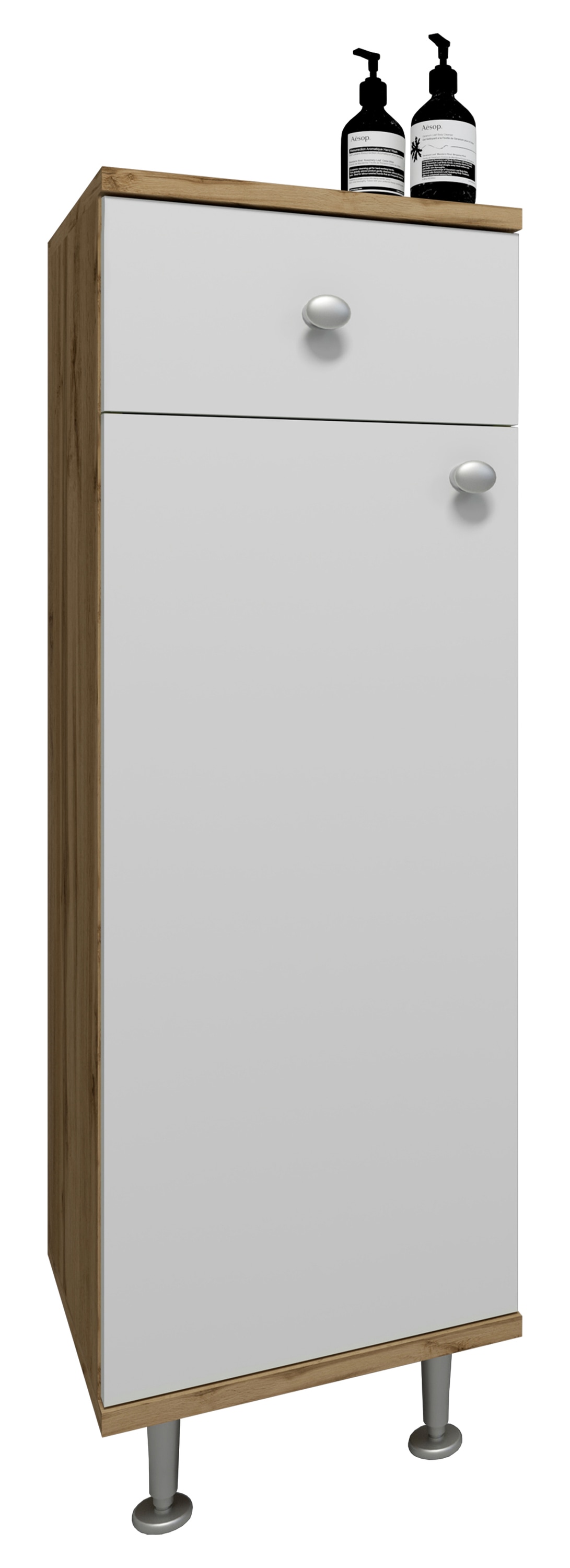 VCM Midischrank "Badmöbel Midischrank Badschrank Schublade Nilosi" 1 Stk. tlg.