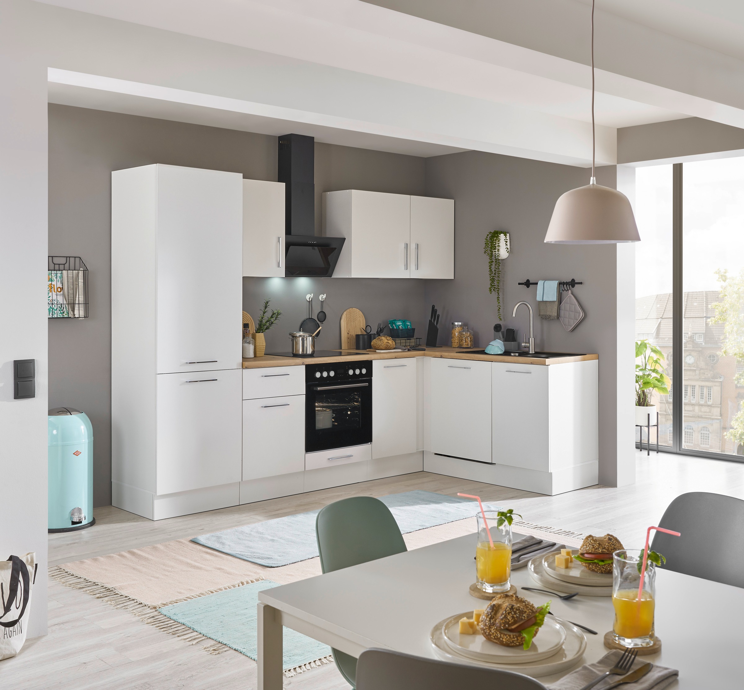 BASIC by Balculina Winkelküche »Turin«, Stellbreite 280x175 cm, wahlweise mit E-Geräten